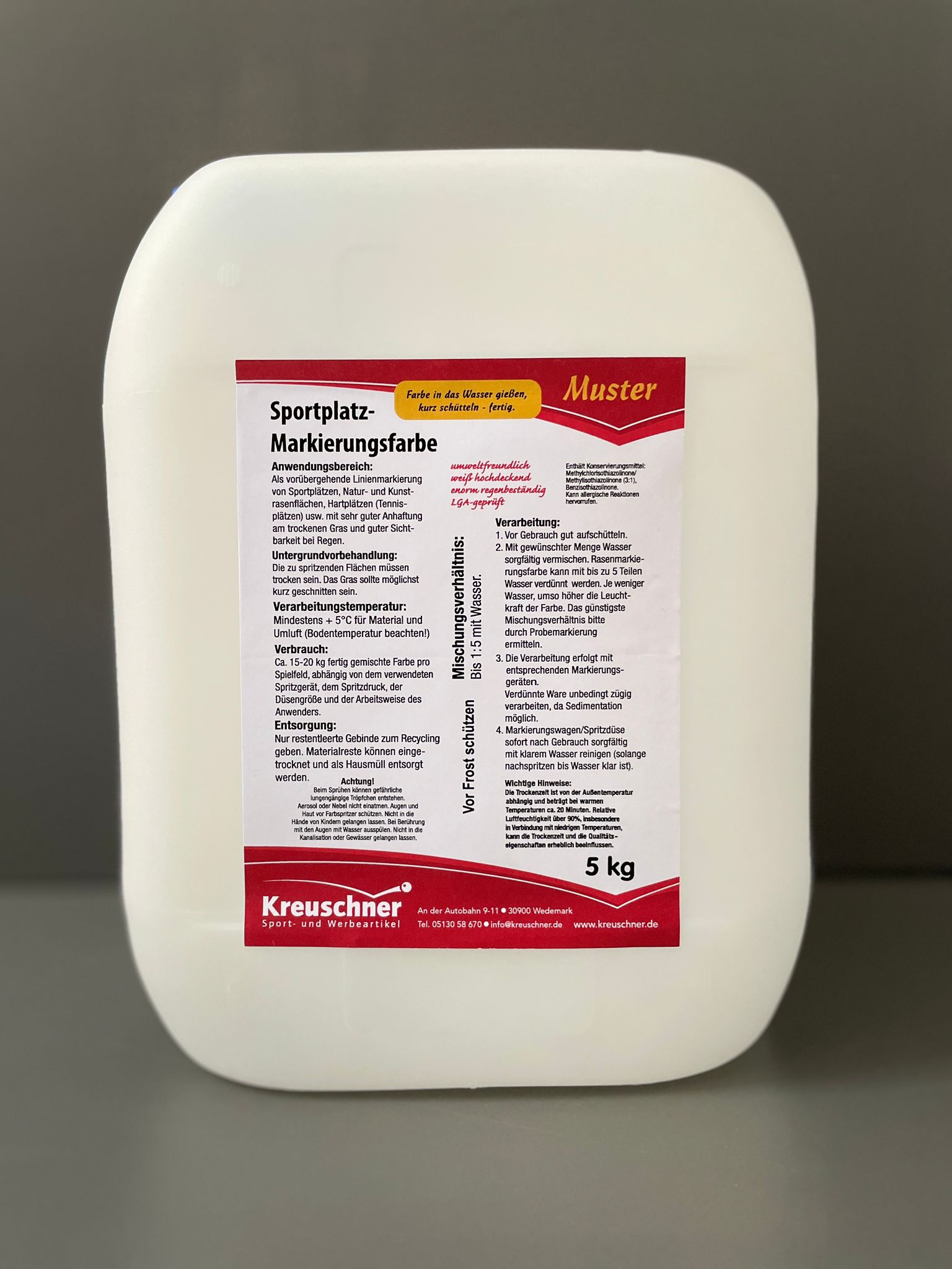 Rasenmarkierungsfarbe 5kg Testkanister Rasenmarkierungsfarbe 5kg Testkanister