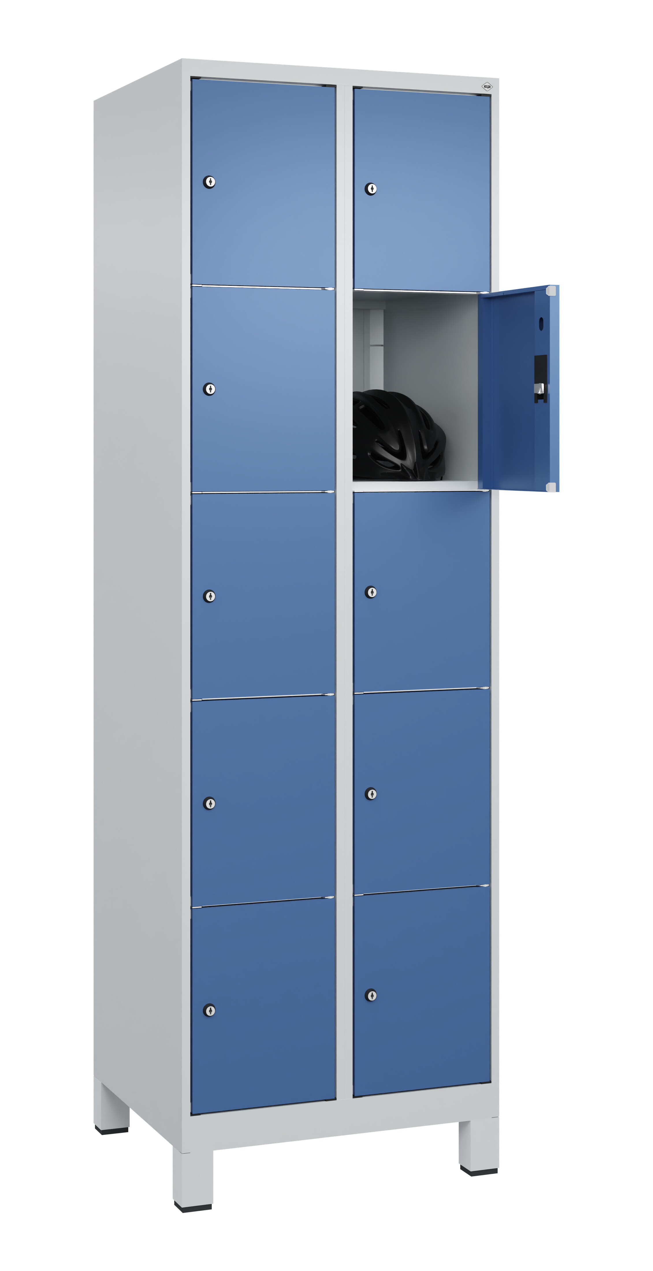 Schließfachschrank Classic Plus, Füße, 10 Fächer, 1950x600x500mm Schließfachschrank Classic Plus, Füße, 10 Fächer, 1950x600x500mm