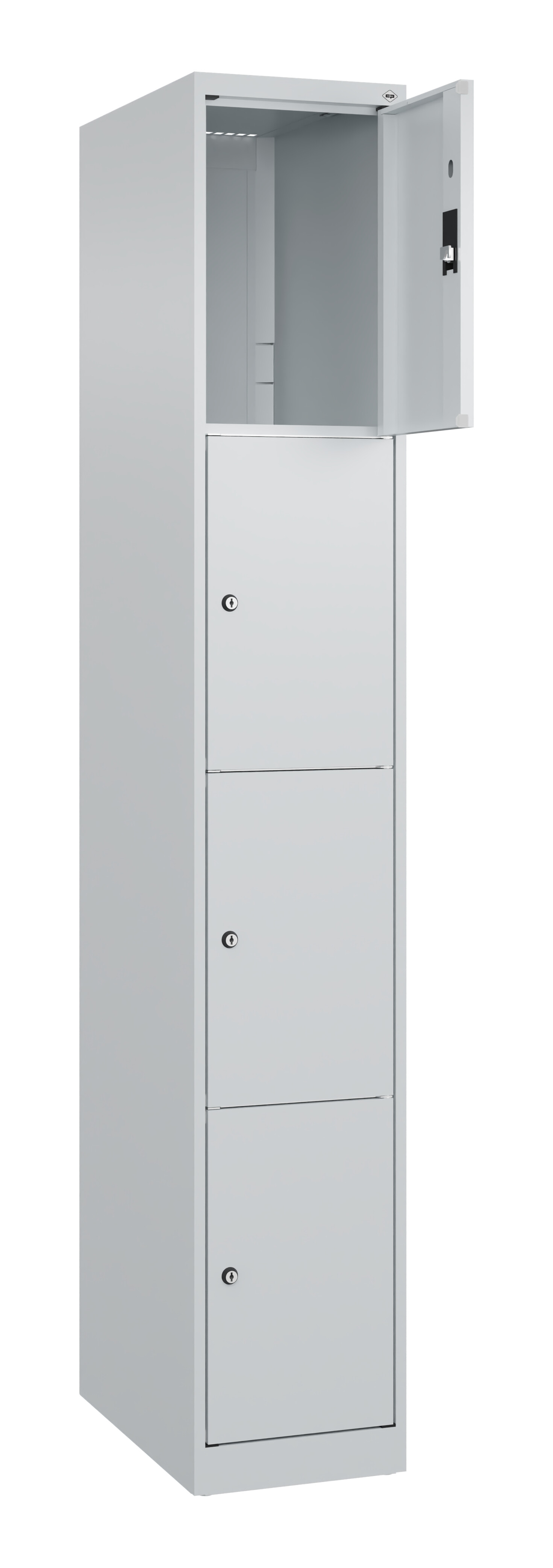 Schließfachschrank Classic Plus, 4 Fächer, 1850x300x500mm