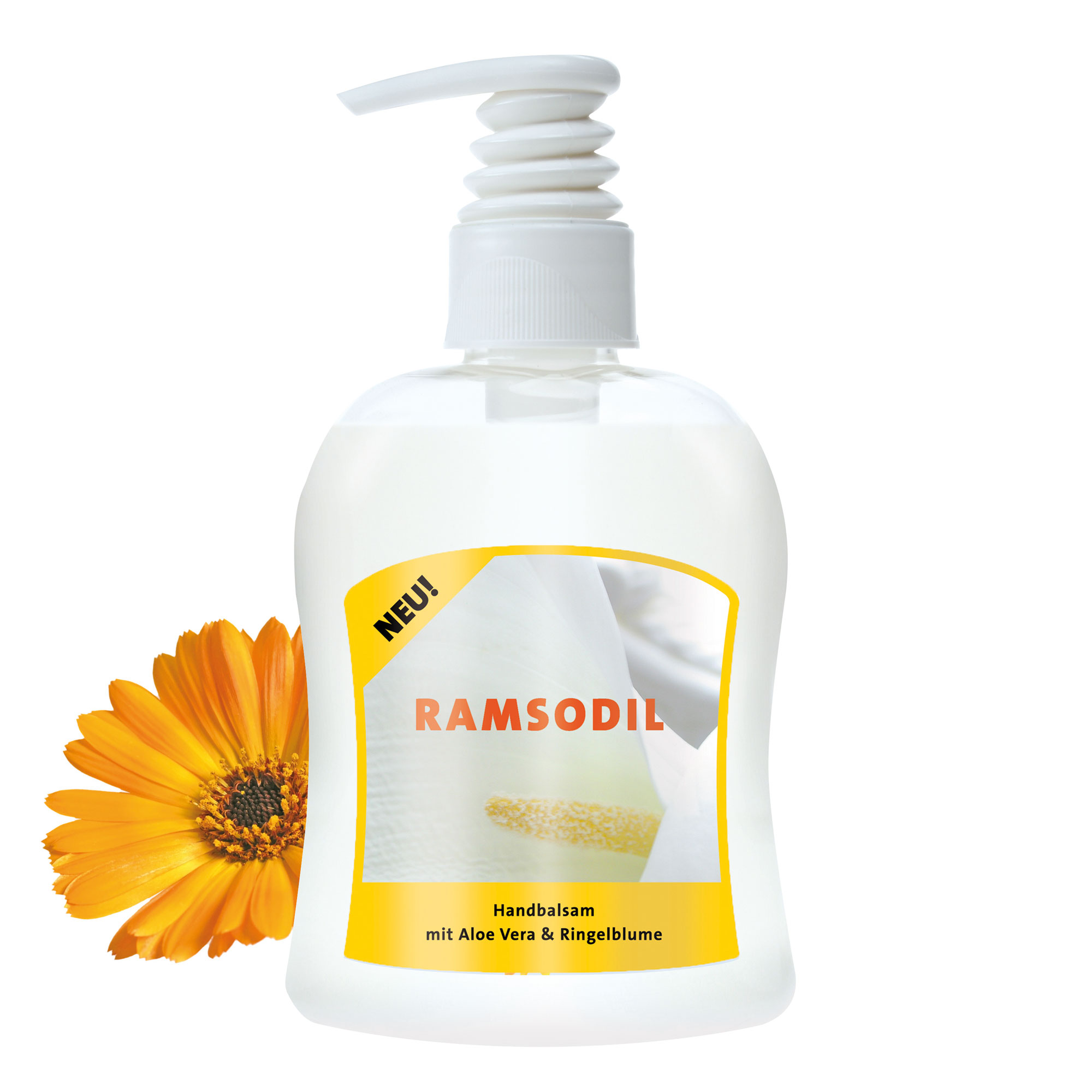 300 ml PET Spender transp. - Handbalsam Ringelblume - Aloe Vera - Body Label (VS & RS) (VS & RS)