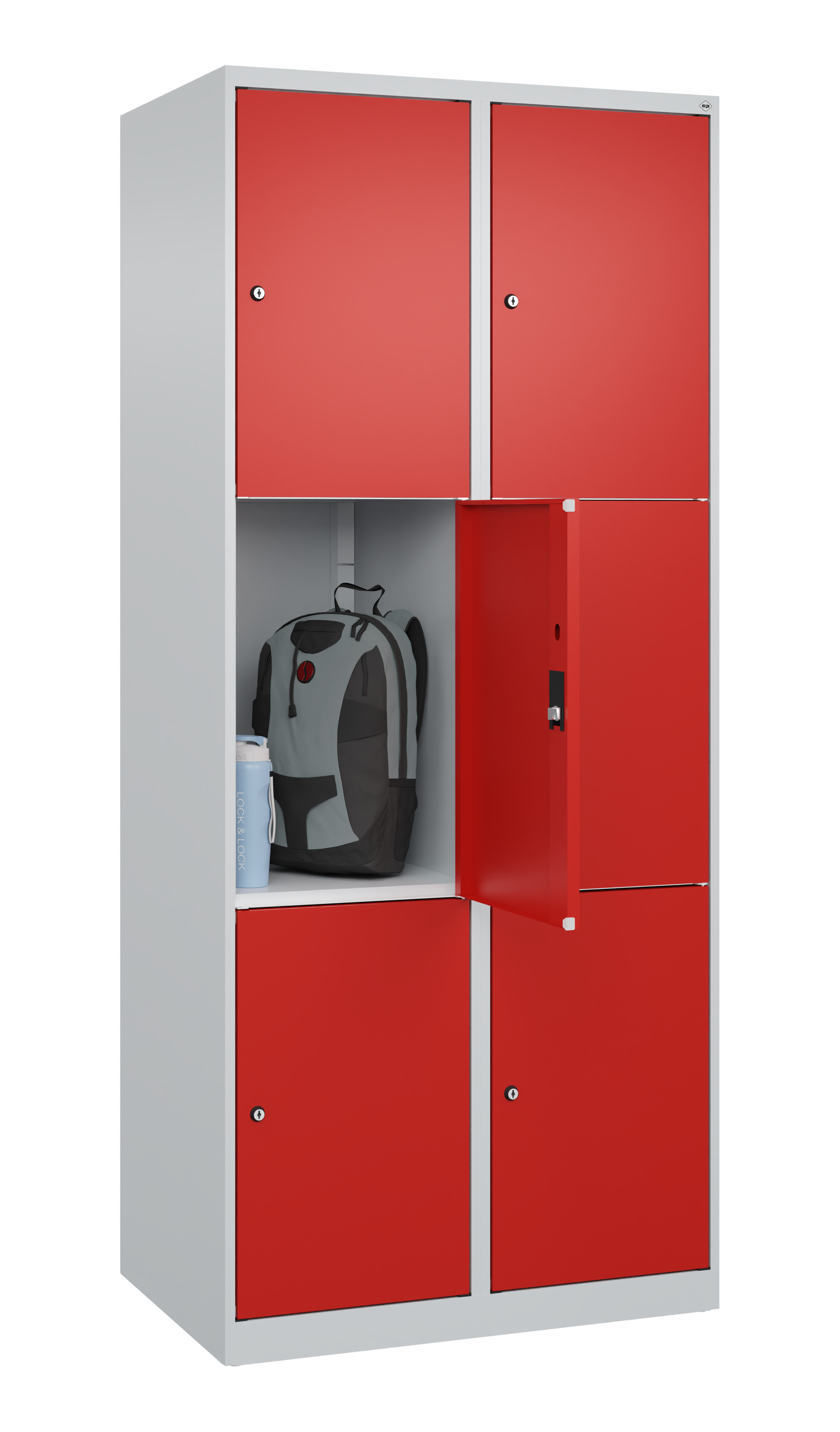 Schließfachschrank Classic Plus, 6 Fächer, 1850x800x500mm