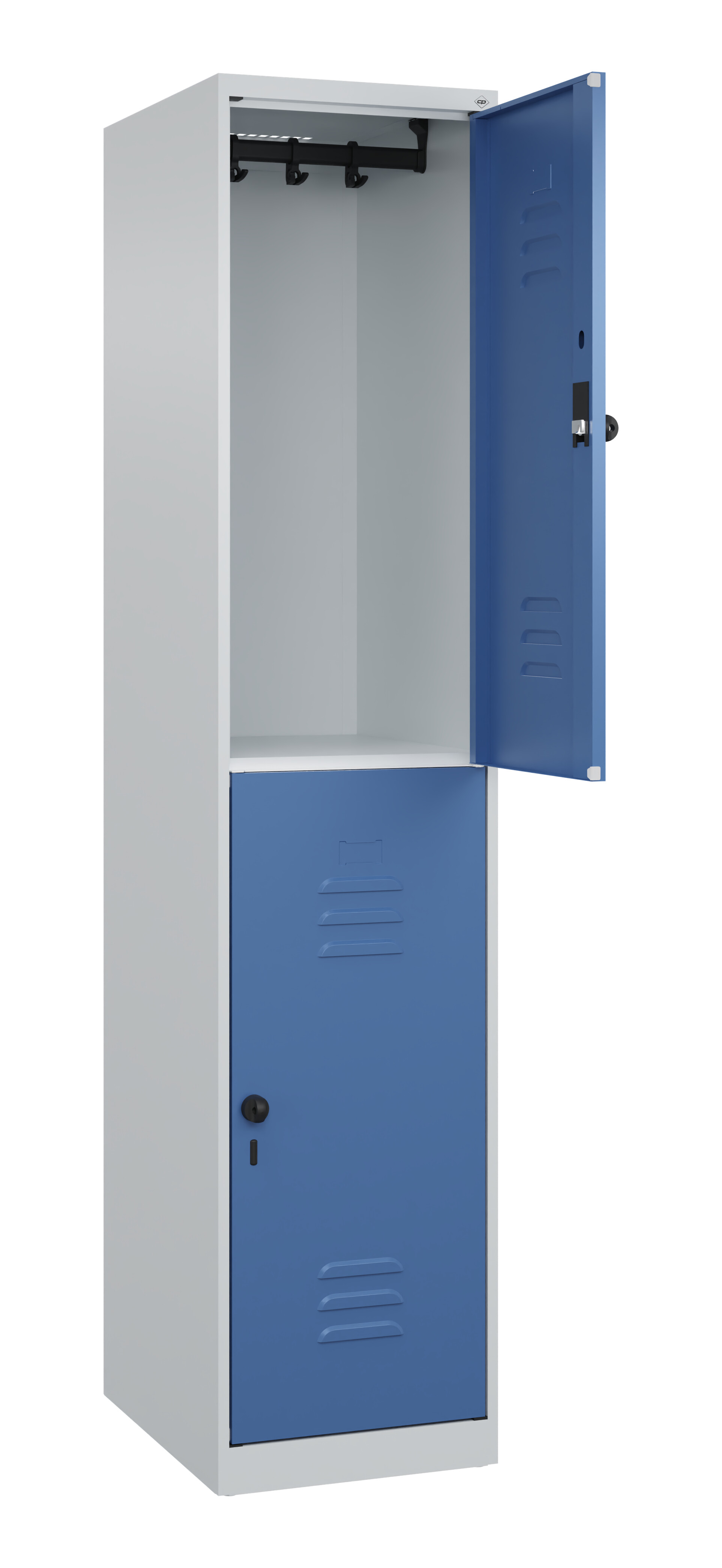 Doppelstock-Spind Classic Plus, 2 Fächer, 1850x400x500mm Doppelstock-Spind Classic Plus, 2 Fächer, 1850x400x500mm