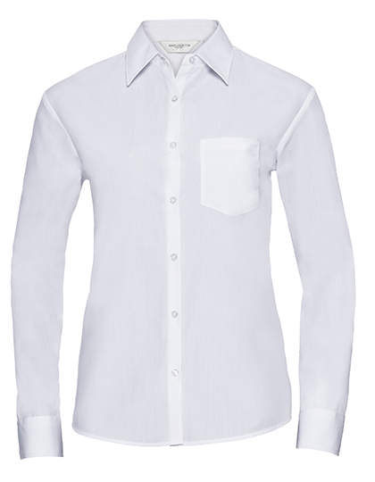 Russell Collection Ladies´ Long Sleeve Classic Polycotton Poplin Shirt