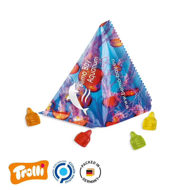 Fruchtgummi Tetraeder Folie weiß Trolli Fruchtgummi Daumen Fruchtgummi Tetraeder Folie weiß Trolli Fruchtgummi Daumen