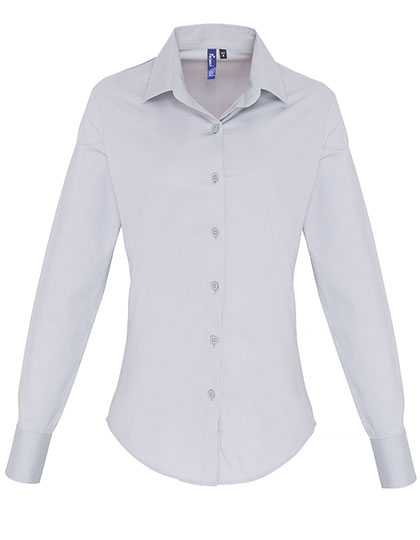 Premier Workwear Women´s Stretch Fit Poplin Long Sleeve Cotton Shirt