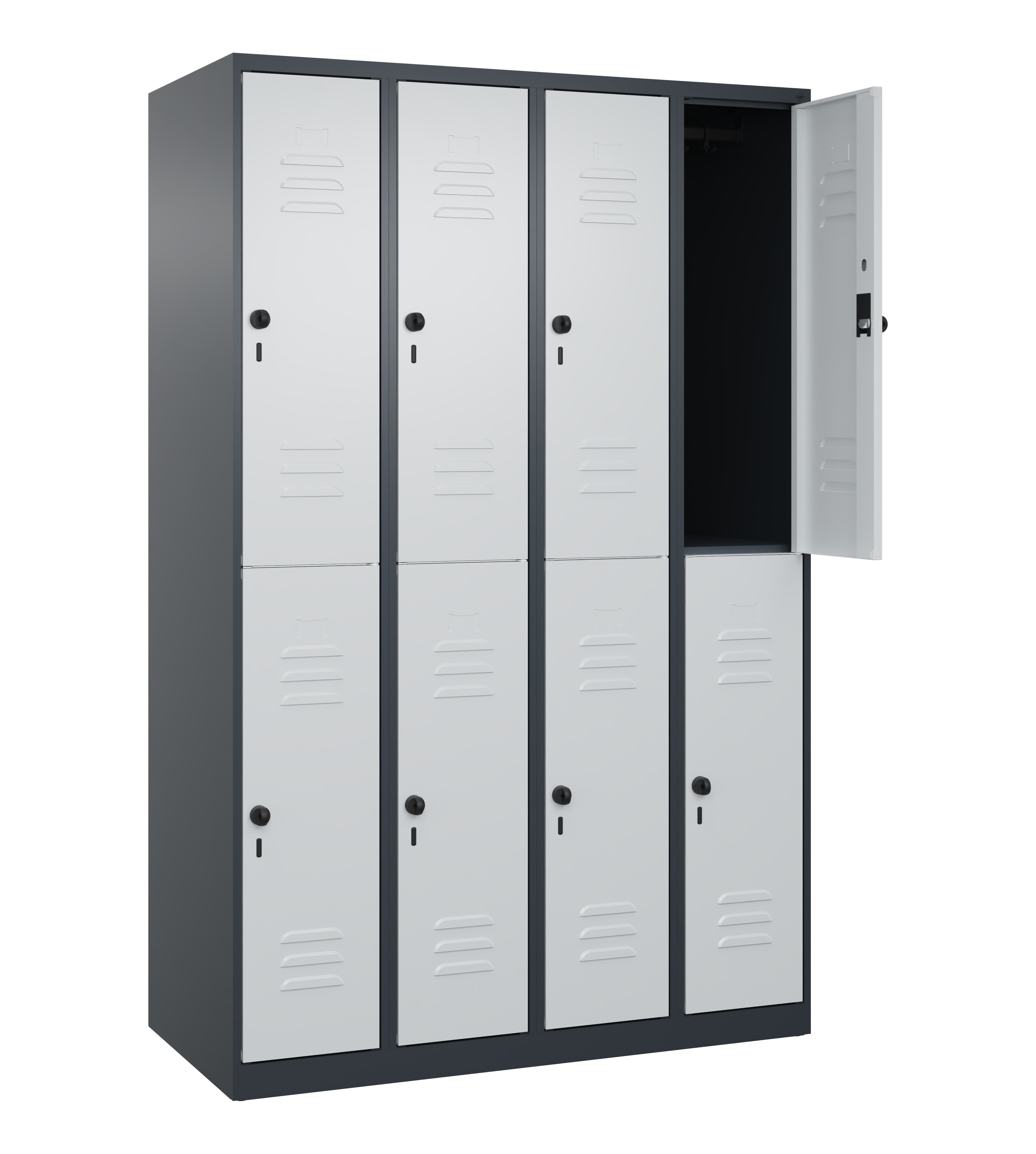 Doppelstock-Spind Classic Plus, 8 Fächer, 1850x1200x500mm