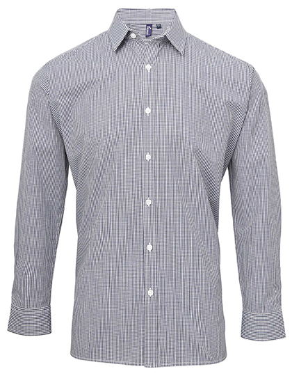 Premier Workwear Men´s Microcheck (Gingham) Long Sleeve Cotton Shirt