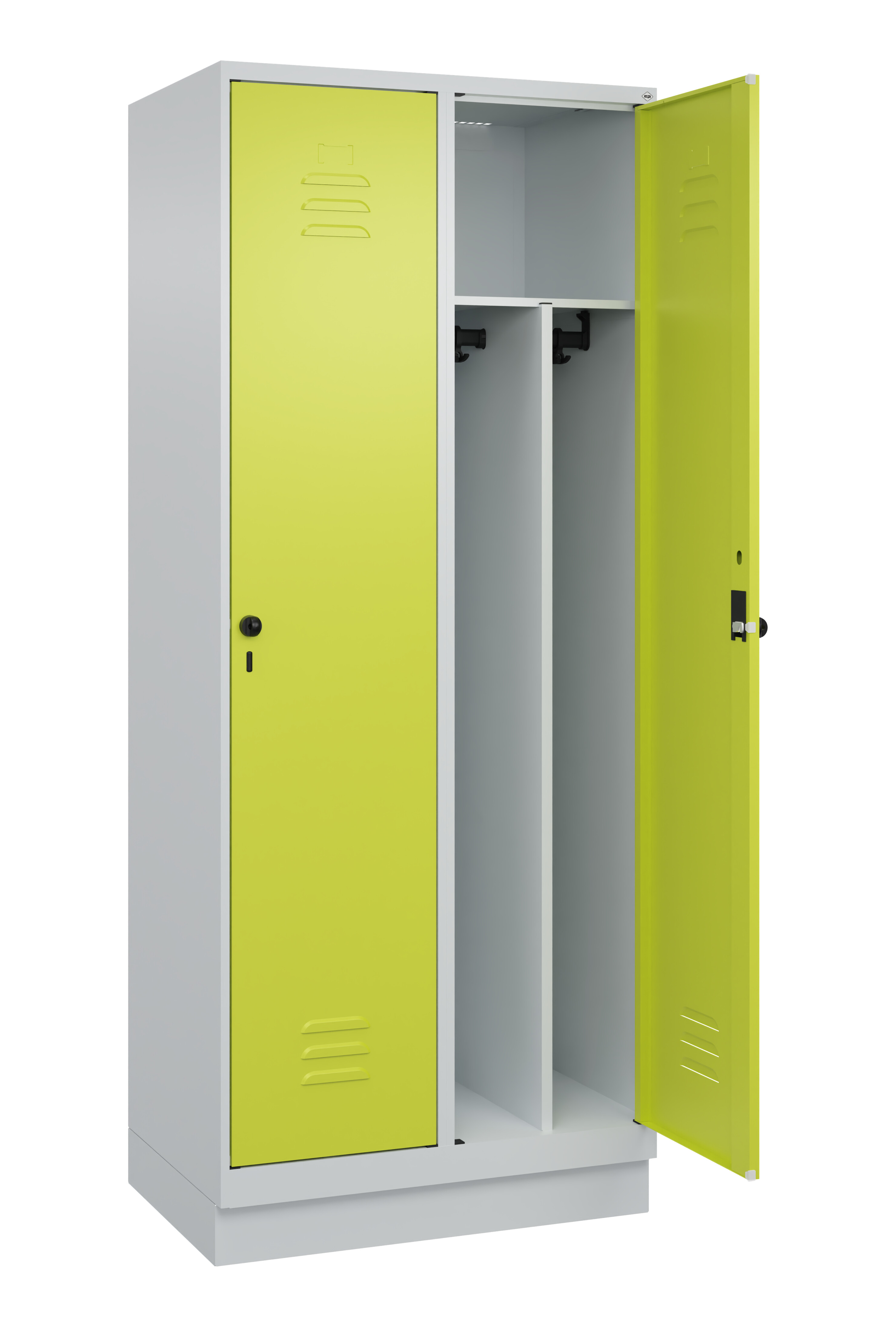 Spind Classic Plus, Sockel, 2 Abteile, 1950x800x500mm