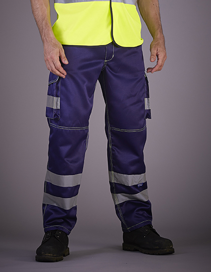 YOKO Hi-Vis Cargo Trousers With Knee Pad Pockets YOKO Hi-Vis Cargo Trousers With Knee Pad Pockets