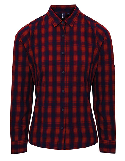 Premier Workwear Women´s Mulligan Check Cotton Long Sleeve Shirt