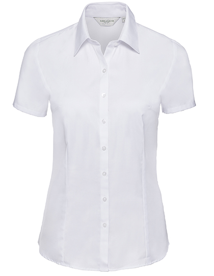 Russell Collection Ladies´ Short Sleeve Tailored Herringbone Shirt