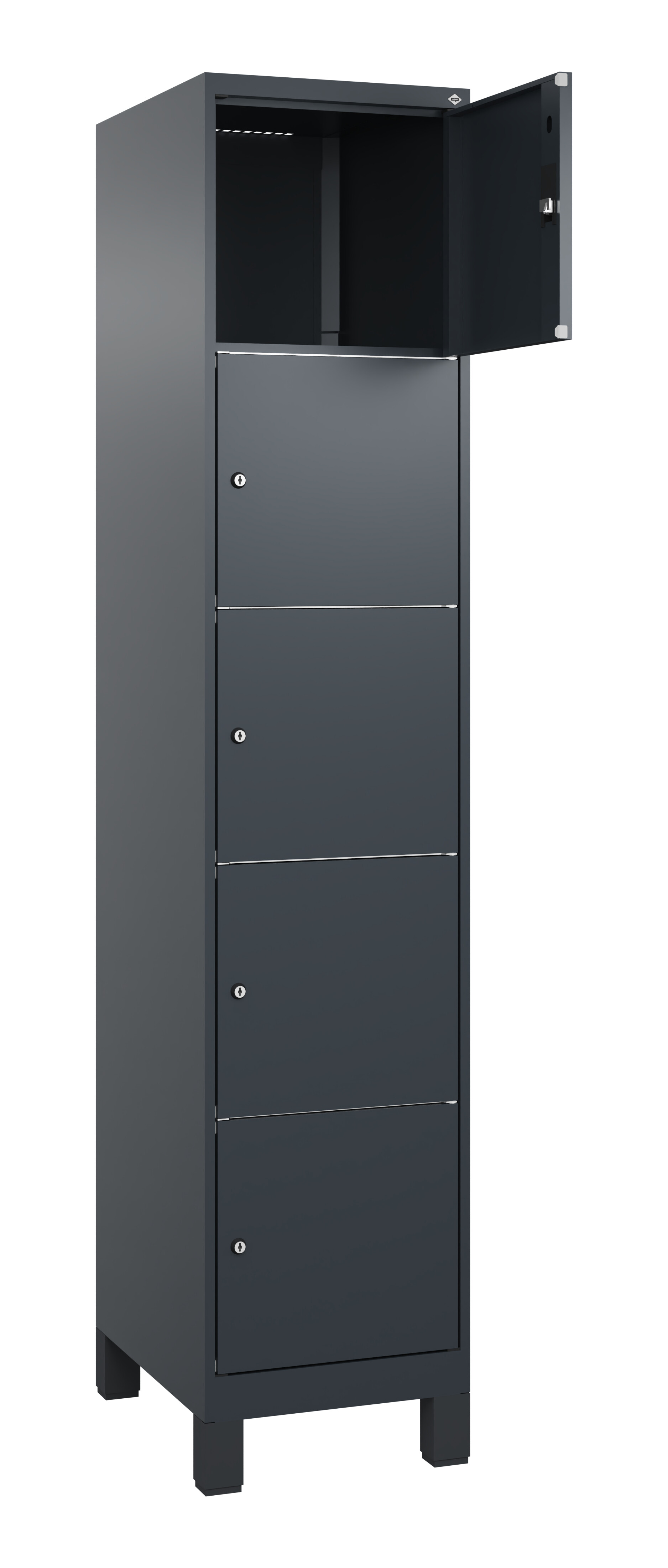 Schließfachschrank Classic Plus, Füße, 5 Fächer, 1950x400x500mm Schließfachschrank Classic Plus, Füße, 5 Fächer, 1950x400x500mm