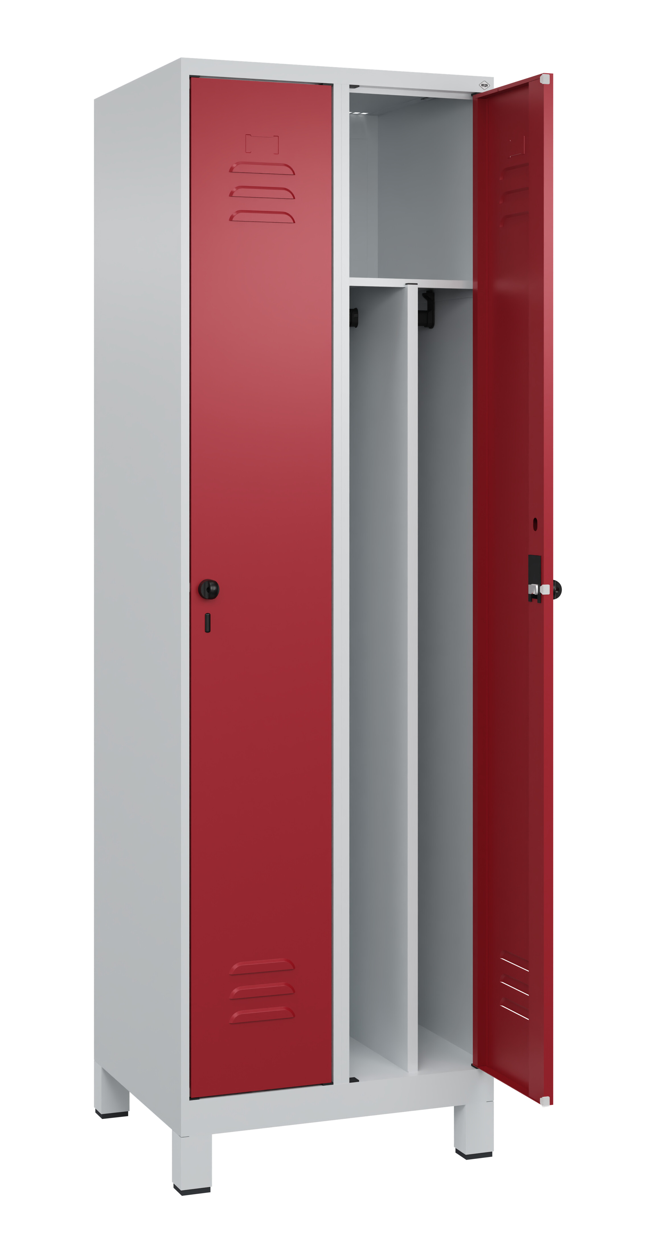 Spind Classic Plus, Füße, 2 Abteile, 1950x600x500mm Spind Classic Plus, Füße, 2 Abteile, 1950x600x500mm