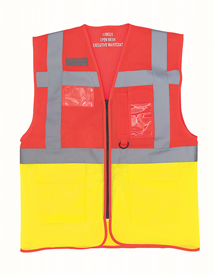 YOKO Hi-Vis Top Cool Recycled Open Mesh Executive Waistcoat YOKO Hi-Vis Top Cool Recycled Open Mesh Executive Waistcoat