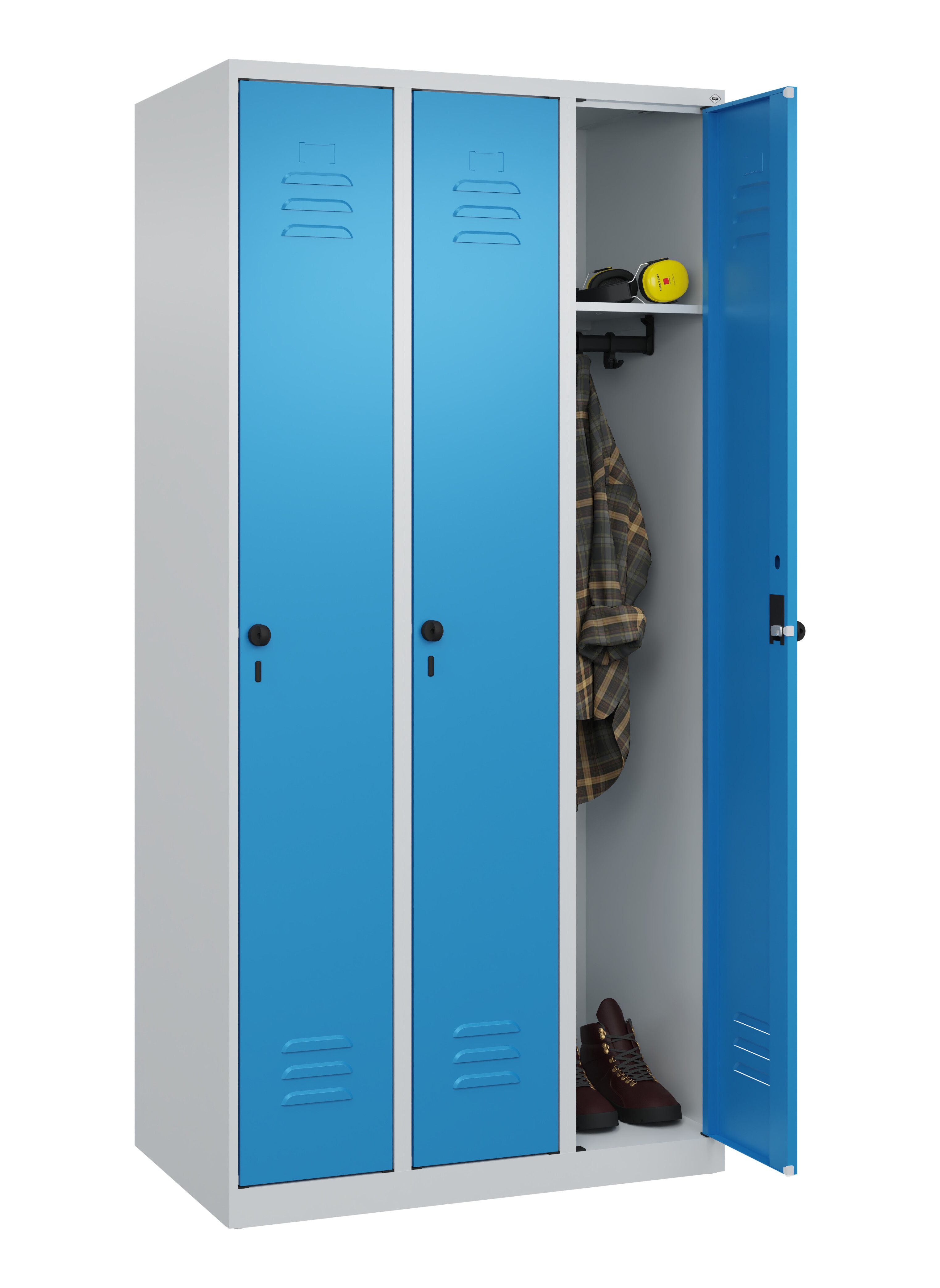 Spind Classic Plus, 3 Abteile, 1850x900x500mm Spind Classic Plus, 3 Abteile, 1850x900x500mm