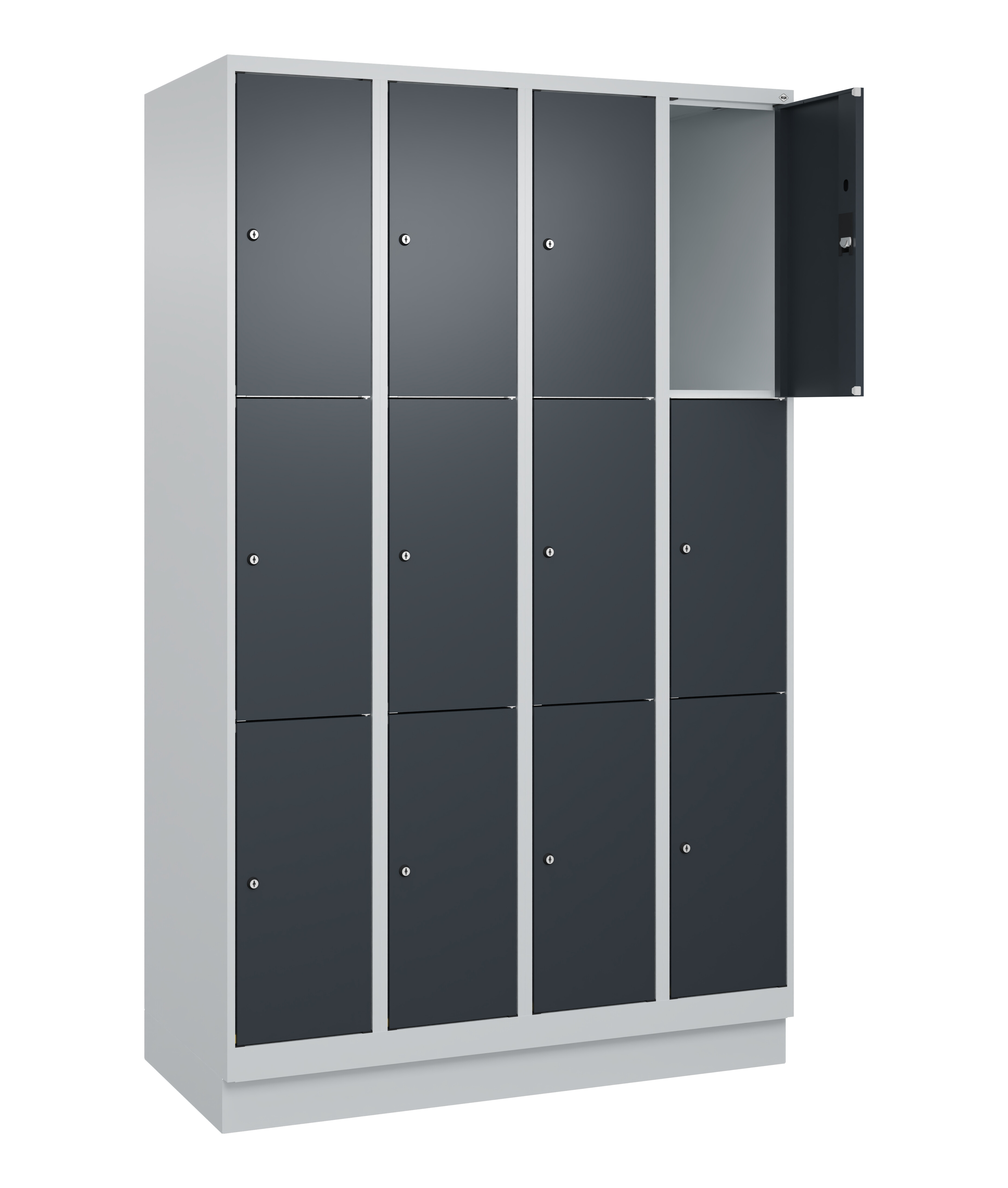 Schließfachschrank Classic Plus, Sockel, 12 Fächer, 1950x1200x500mm Schließfachschrank Classic Plus, Sockel, 12 Fächer, 1950x1200x500mm