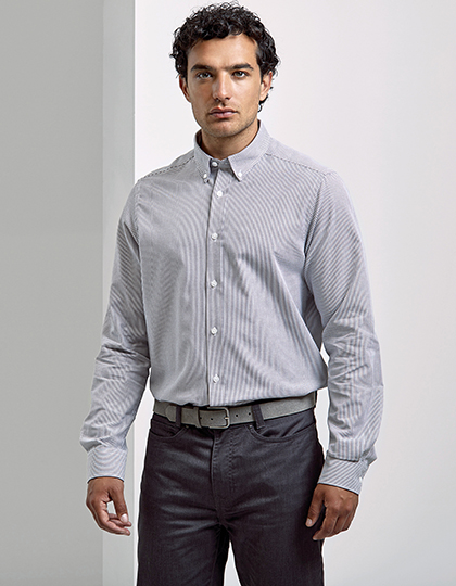 Premier Workwear Men´s Cotton Rich Oxford Stripes Shirt