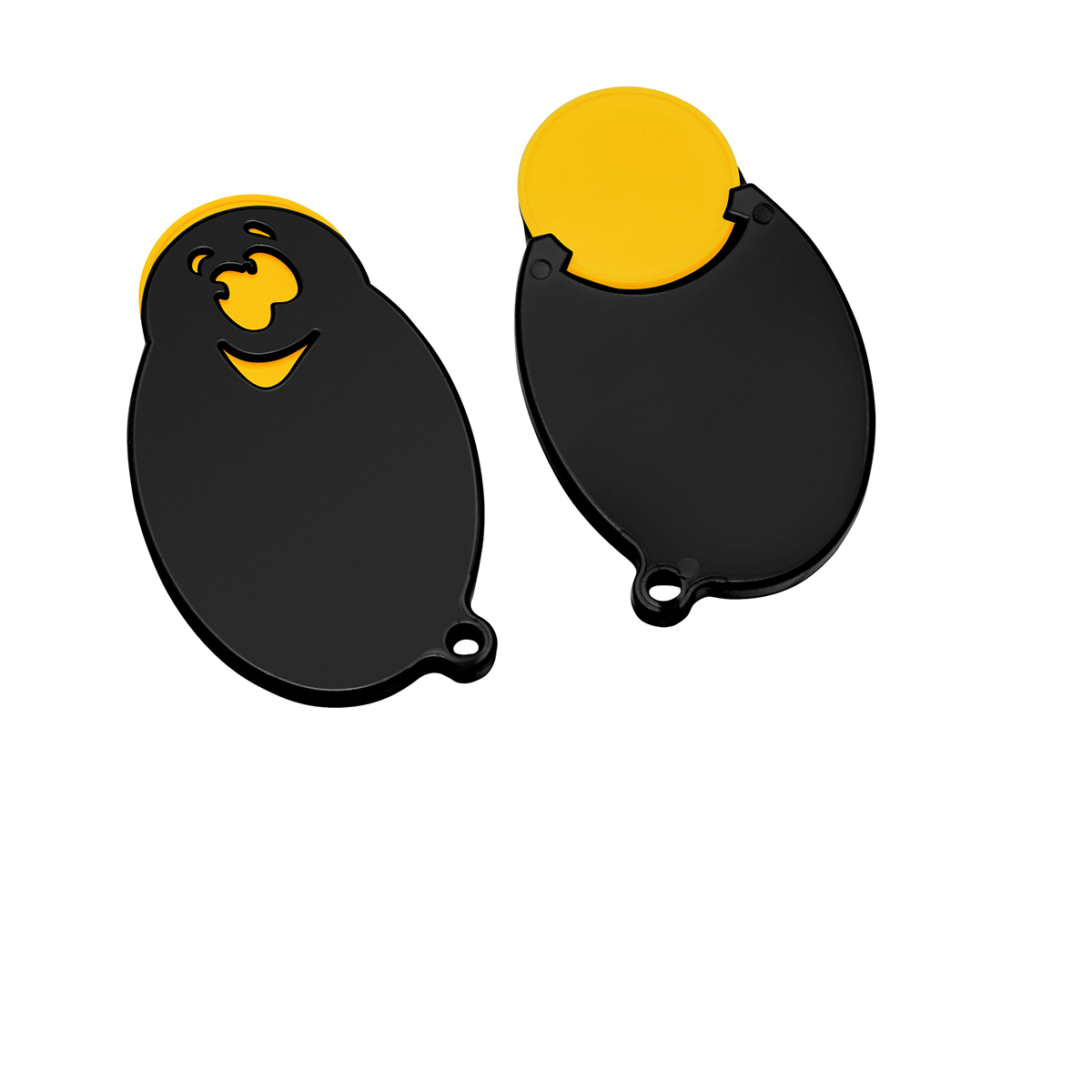 Chiphalter mit 1€-Chip Gesicht Chiphalter mit 1€-Chip Gesicht