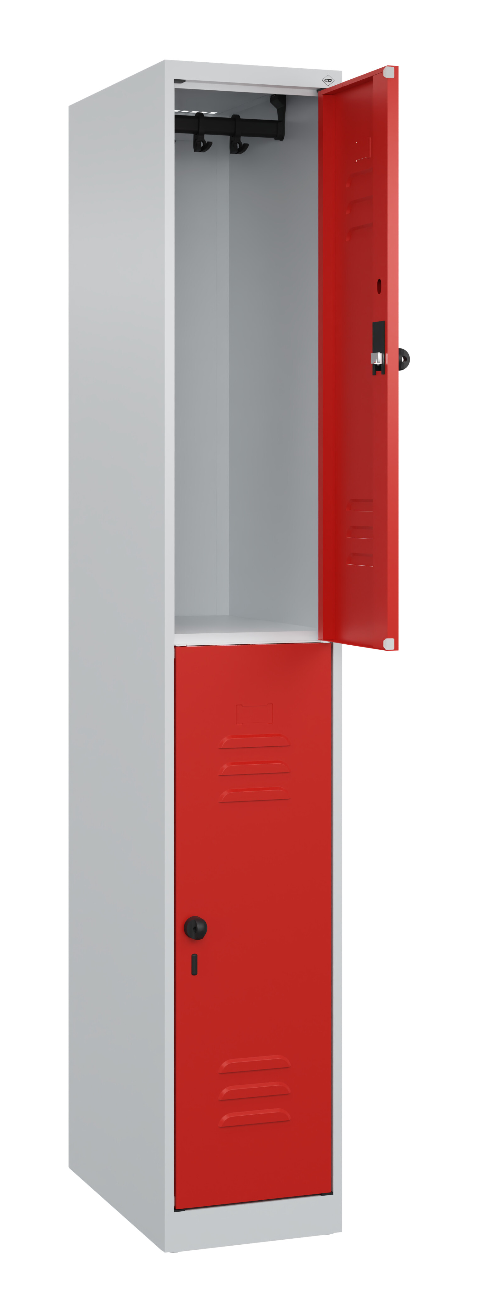 Doppelstock-Spind Classic Plus, 2 Fächer, 1850x300x500mm Doppelstock-Spind Classic Plus, 2 Fächer, 1850x300x500mm