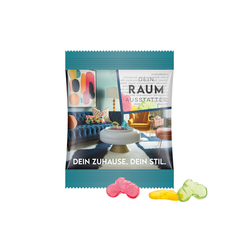 Minitüte 15 g Folie transparent Trolli Fruchtgummi Fahrrad Minitüte 15 g Folie transparent Trolli Fruchtgummi Fahrrad