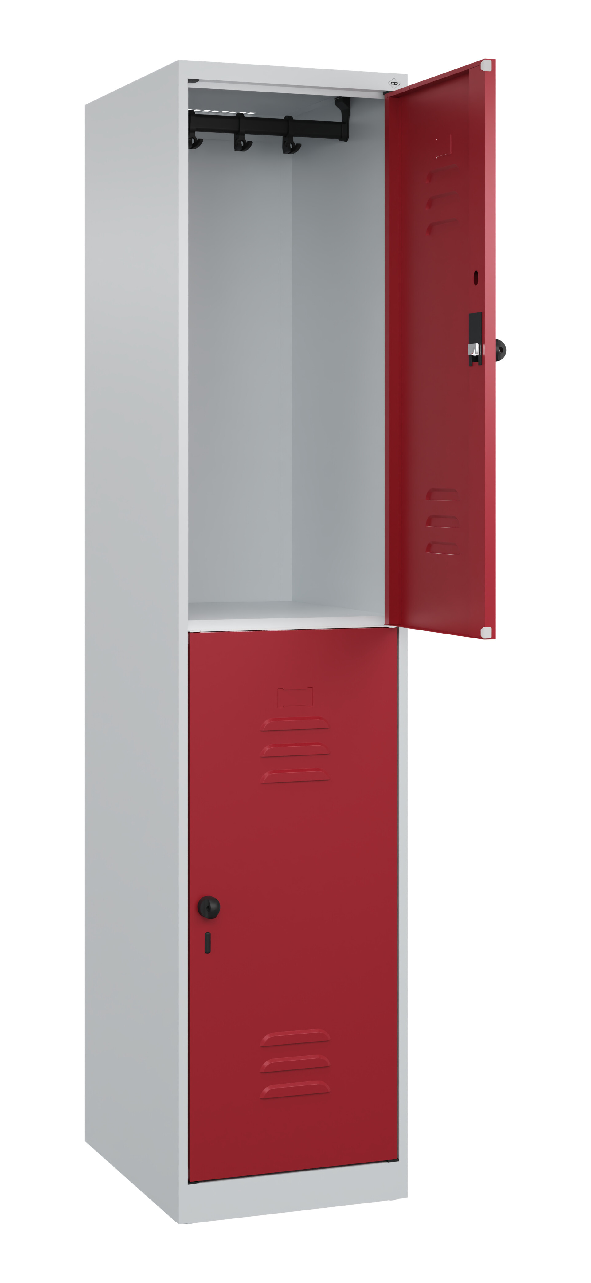 Doppelstock-Spind Classic Plus, 2 Fächer, 1850x400x500mm