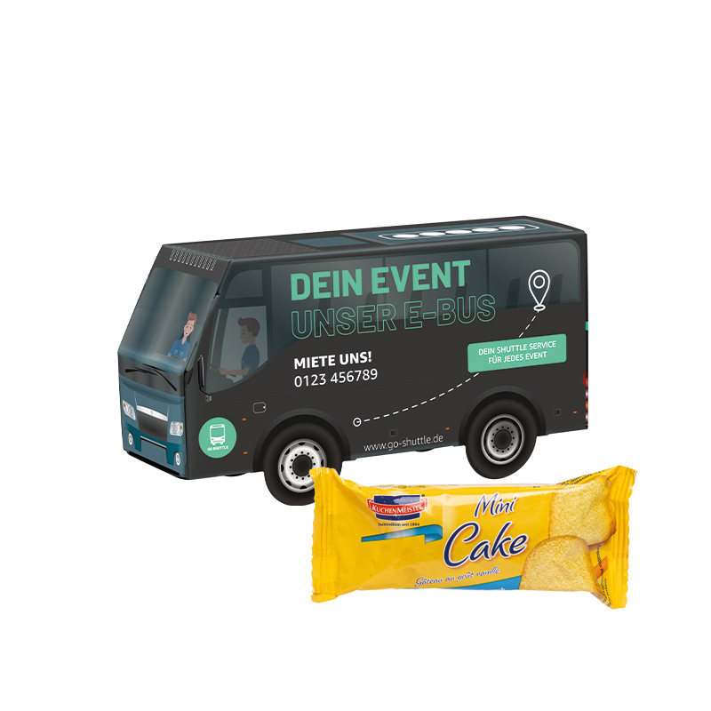 3D-Präsent Bus KuchenMeister Rührkuchen