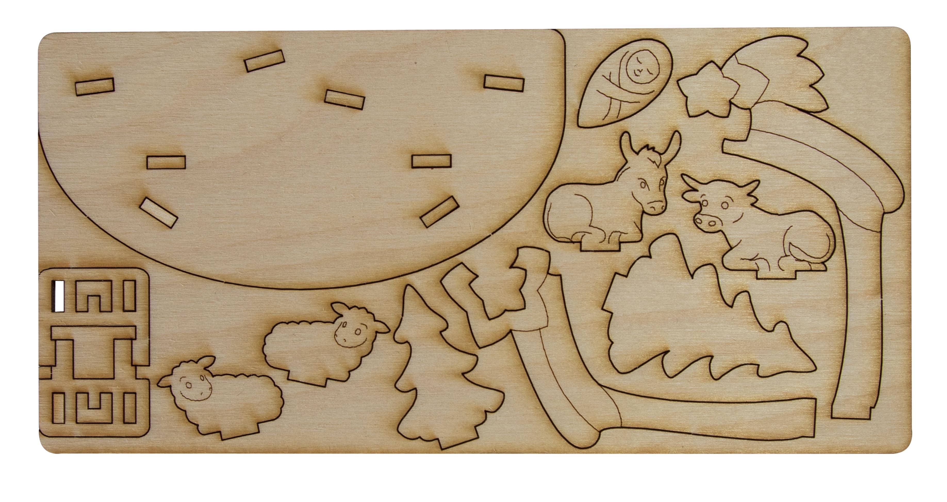 3D Holzpuzzle-Karte Krippe