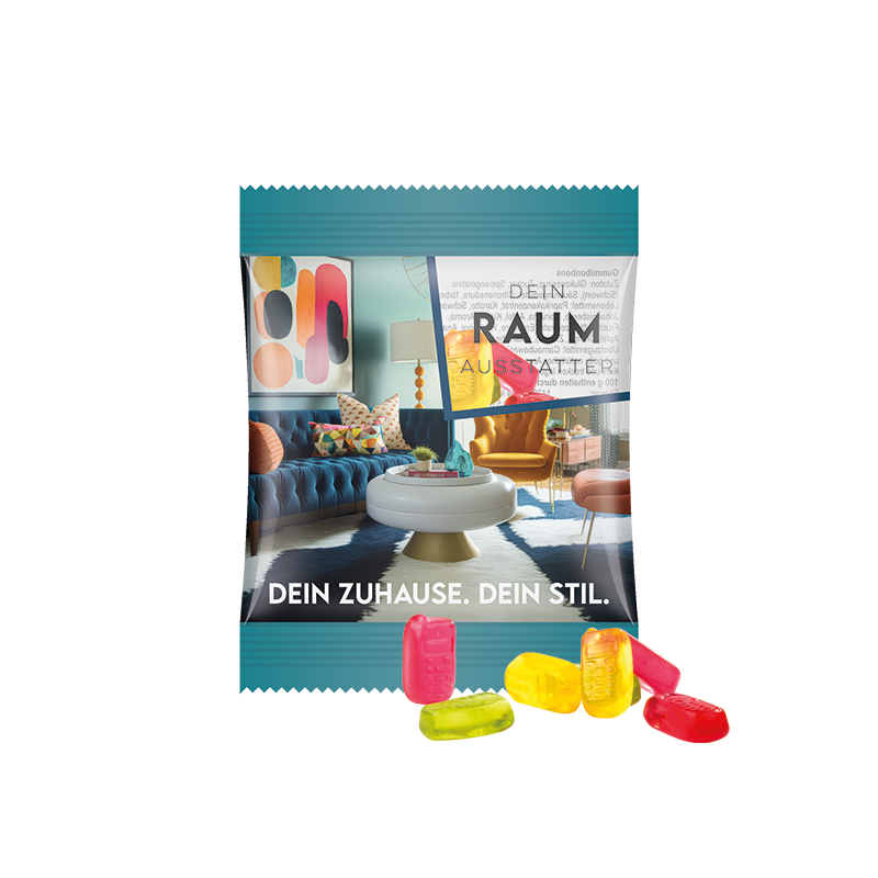 Minitüte 15 g Folie transparent Trolli Fruchtgummi Handy Minitüte 15 g Folie transparent Trolli Fruchtgummi Handy