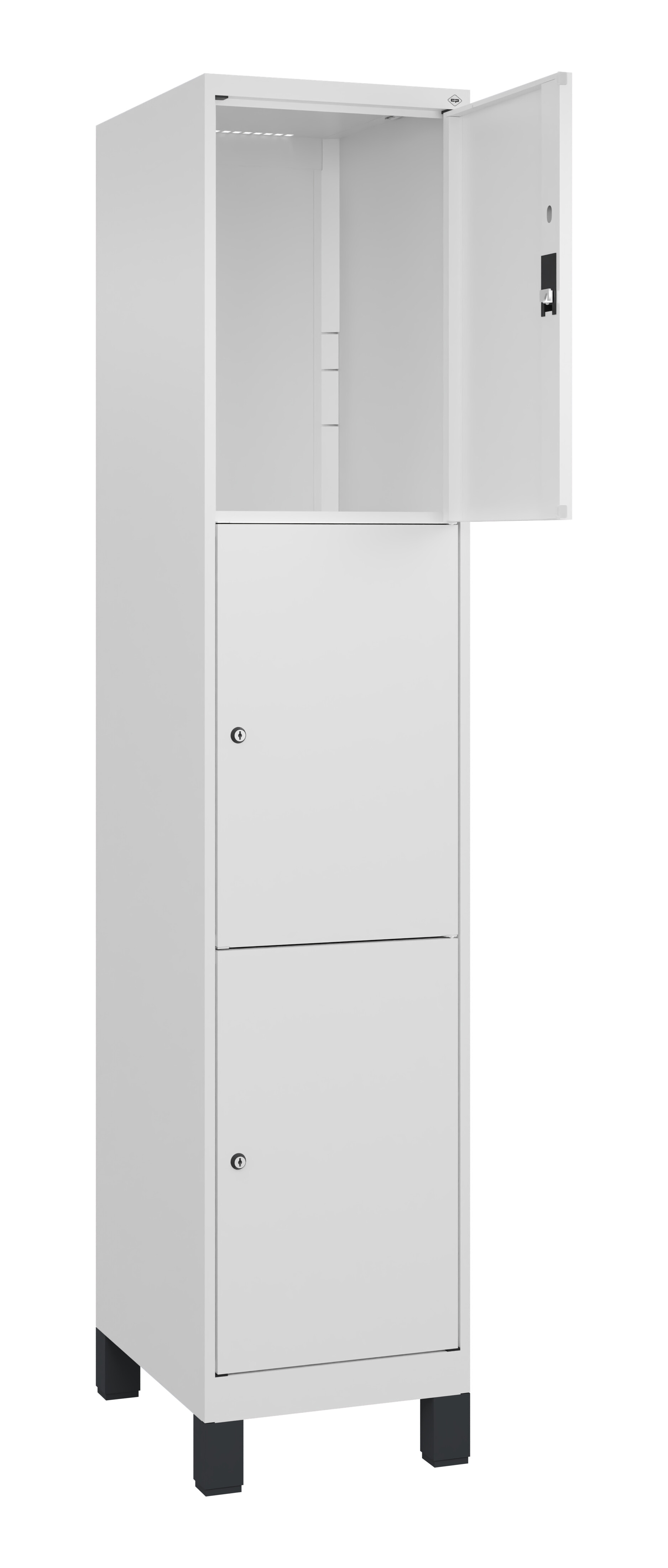 Schließfachschrank Classic Plus, Füße, 3 Fächer, 1950x400x500mm