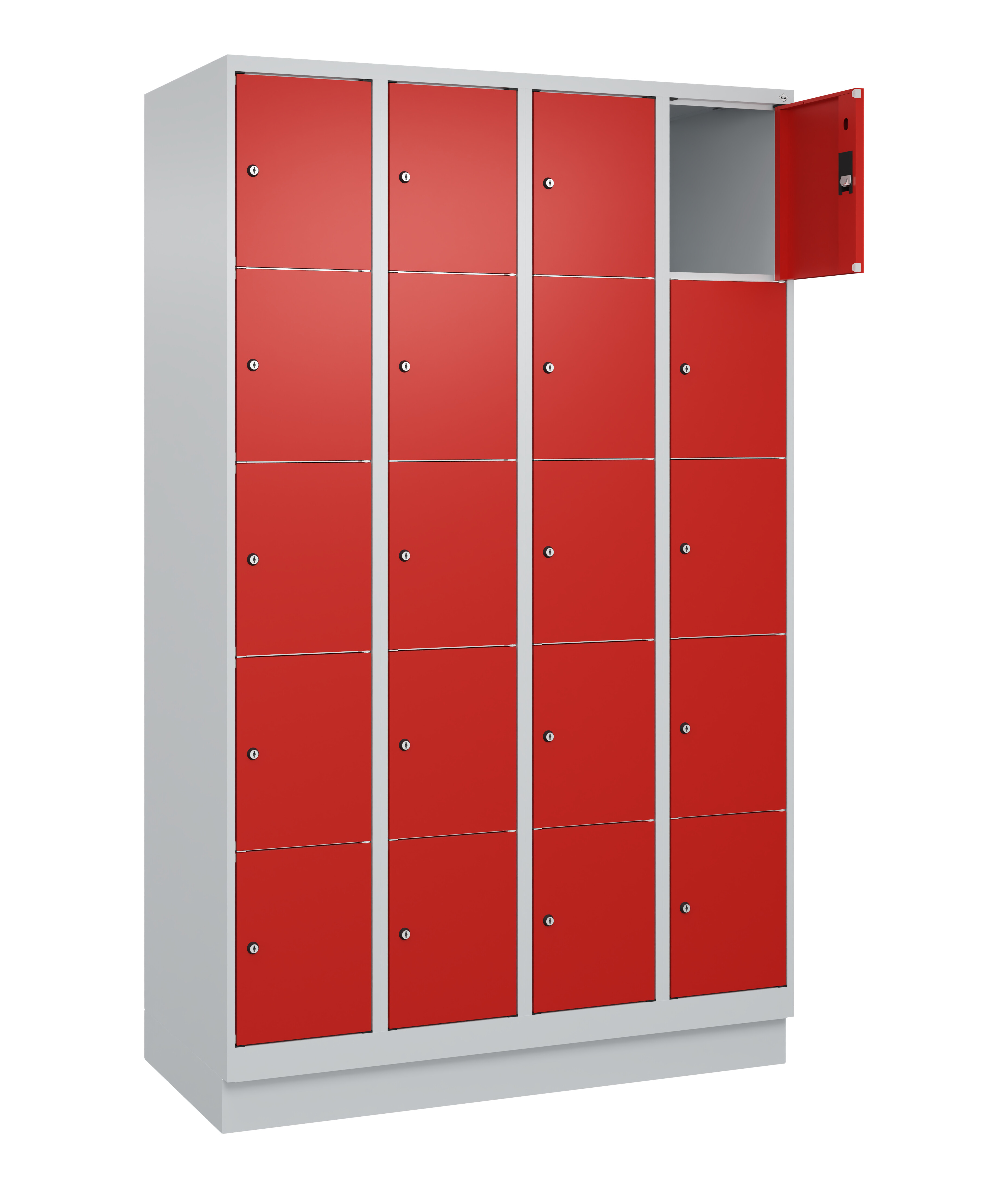 Schließfachschrank Classic Plus, Sockel, 20 Fächer, 1950x1200x500mm Schließfachschrank Classic Plus, Sockel, 20 Fächer, 1950x1200x500mm