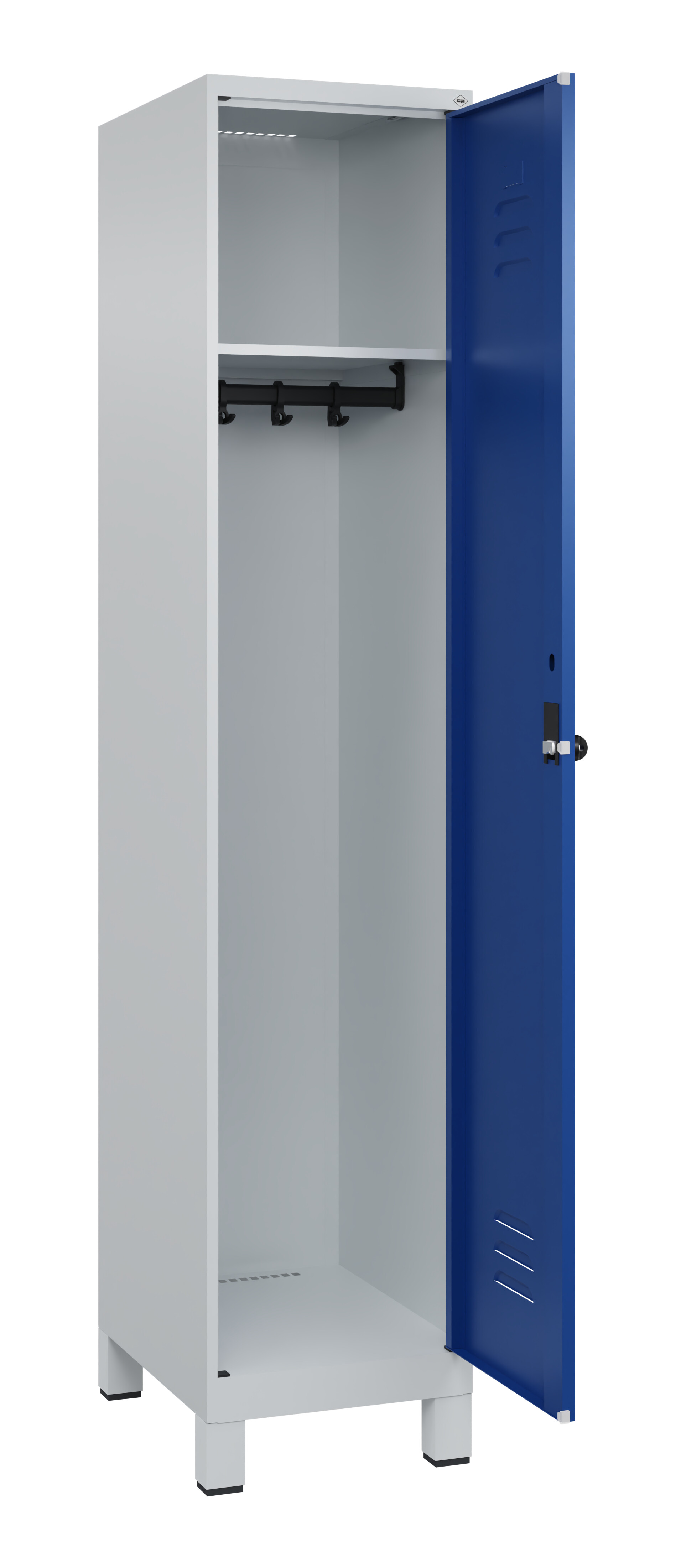Spind Classic Plus, Füße, 1 Abteil, 1950x400x500mm