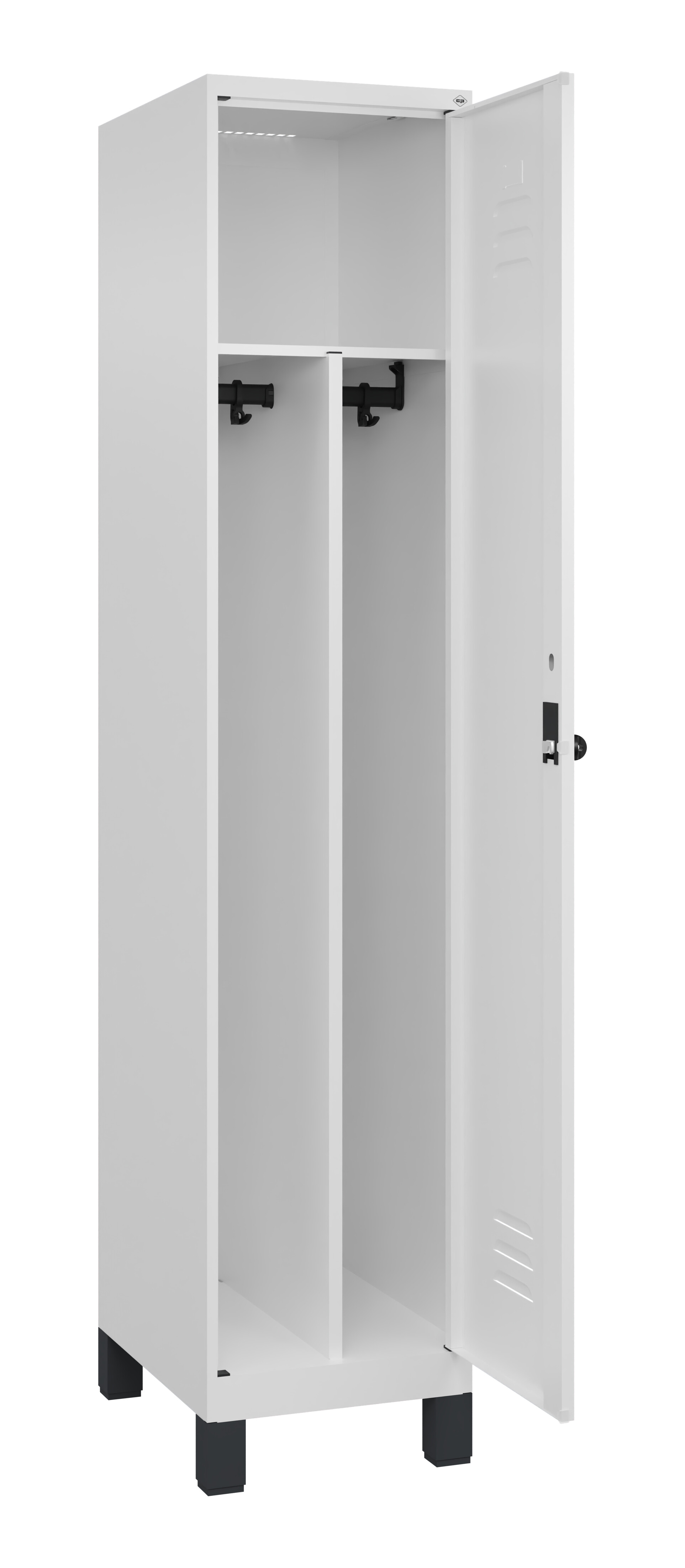 Spind Classic Plus, Füße, 1 Abteil, 1950x400x500mm