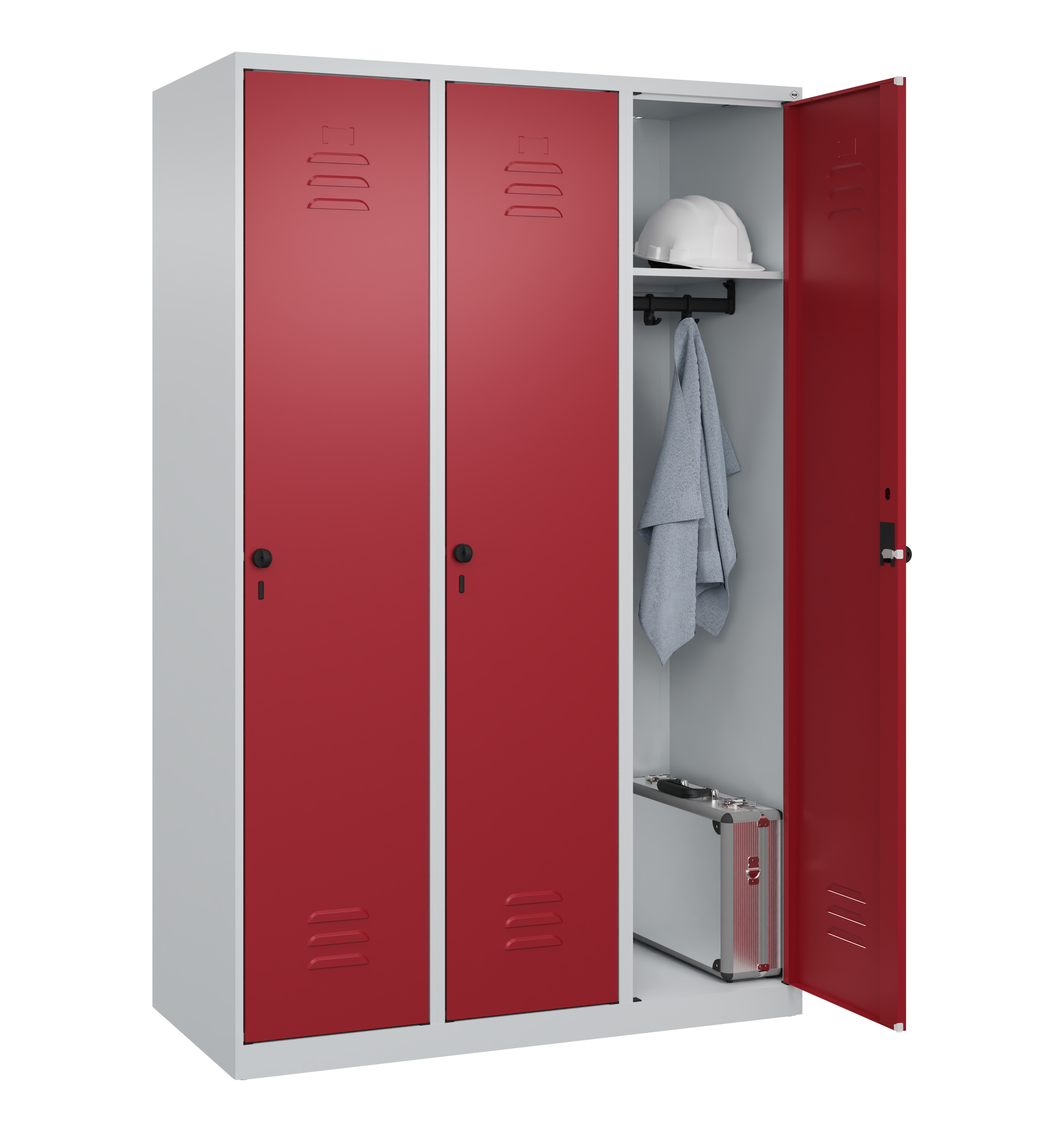 Spind Classic Plus, 3 Abteile, 1850x1200x500mm Spind Classic Plus, 3 Abteile, 1850x1200x500mm