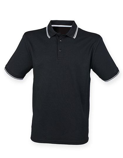 Henbury Men´s Coolplus® Short Sleeved Tipped Polo Shirt
