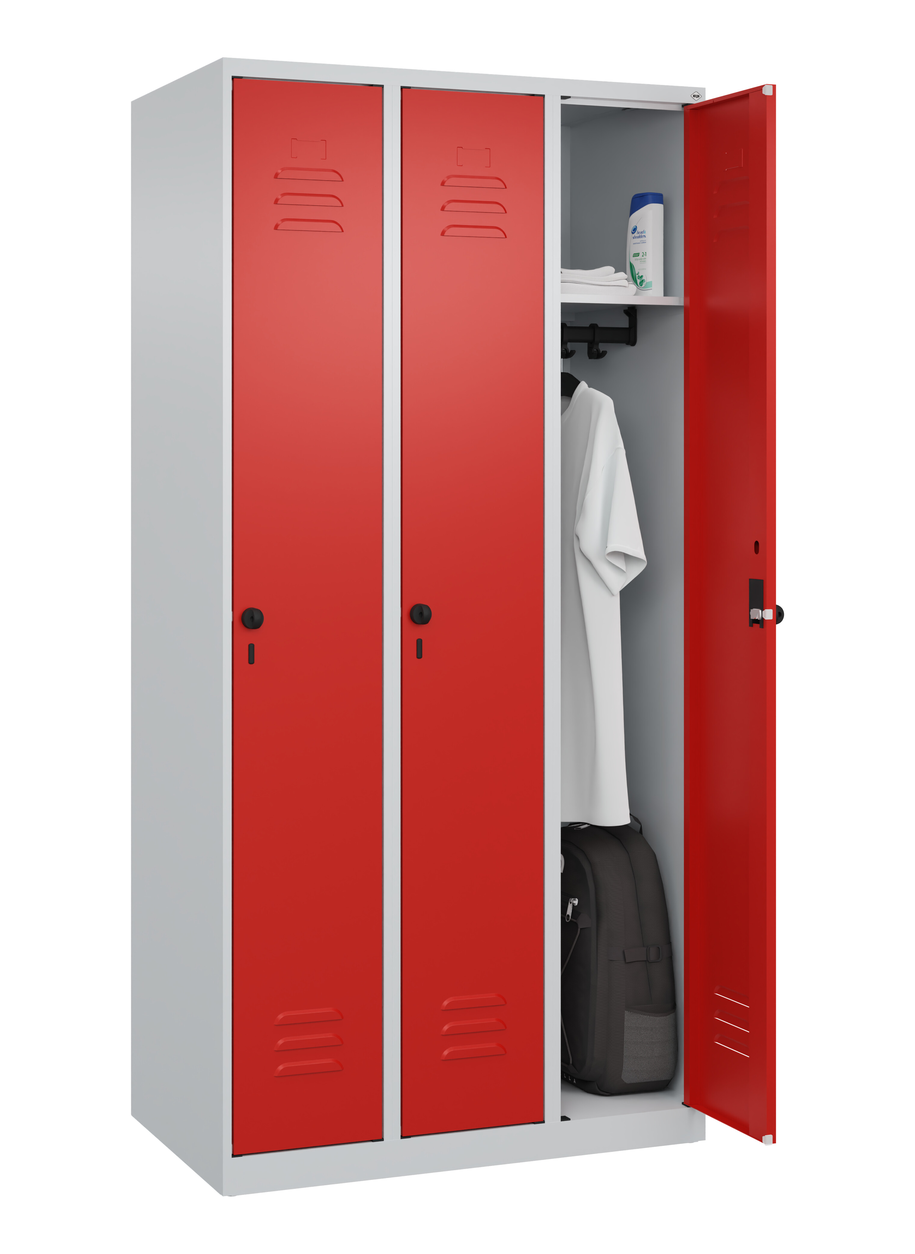 Spind Classic Plus, 3 Abteile, 1850x900x500mm Spind Classic Plus, 3 Abteile, 1850x900x500mm