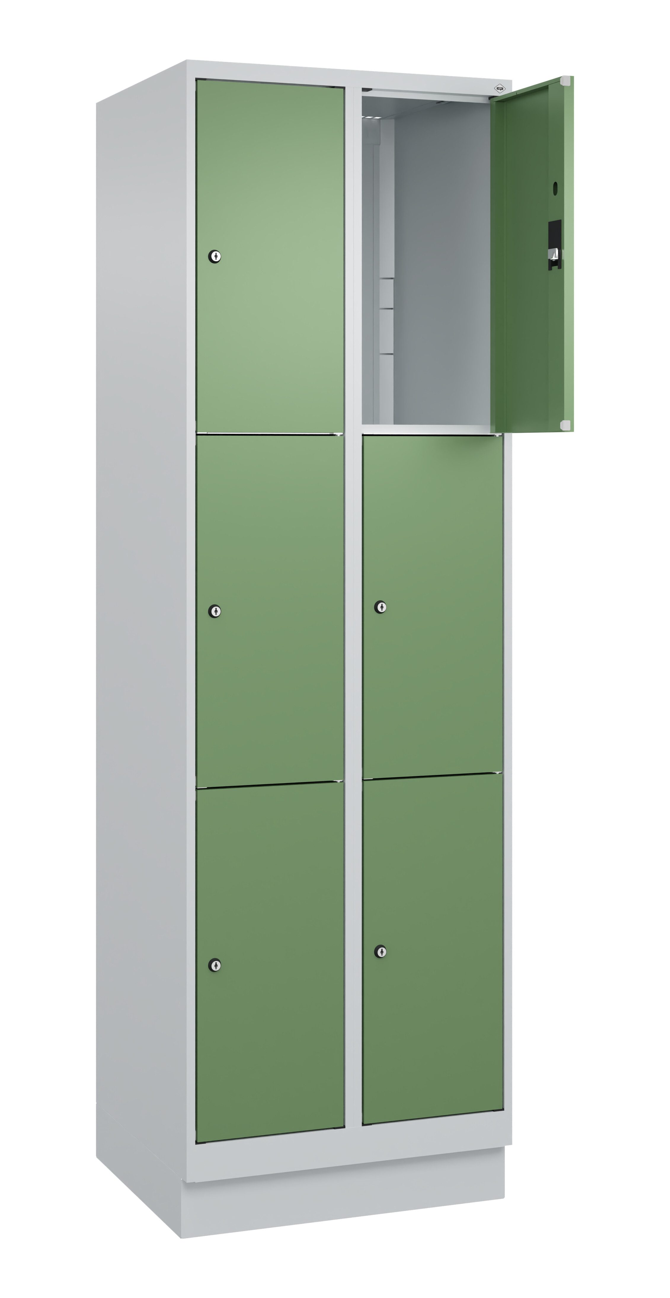 Schließfachschrank Classic Plus, Sockel, 6 Fächer, 1950x600x500mm Schließfachschrank Classic Plus, Sockel, 6 Fächer, 1950x600x500mm