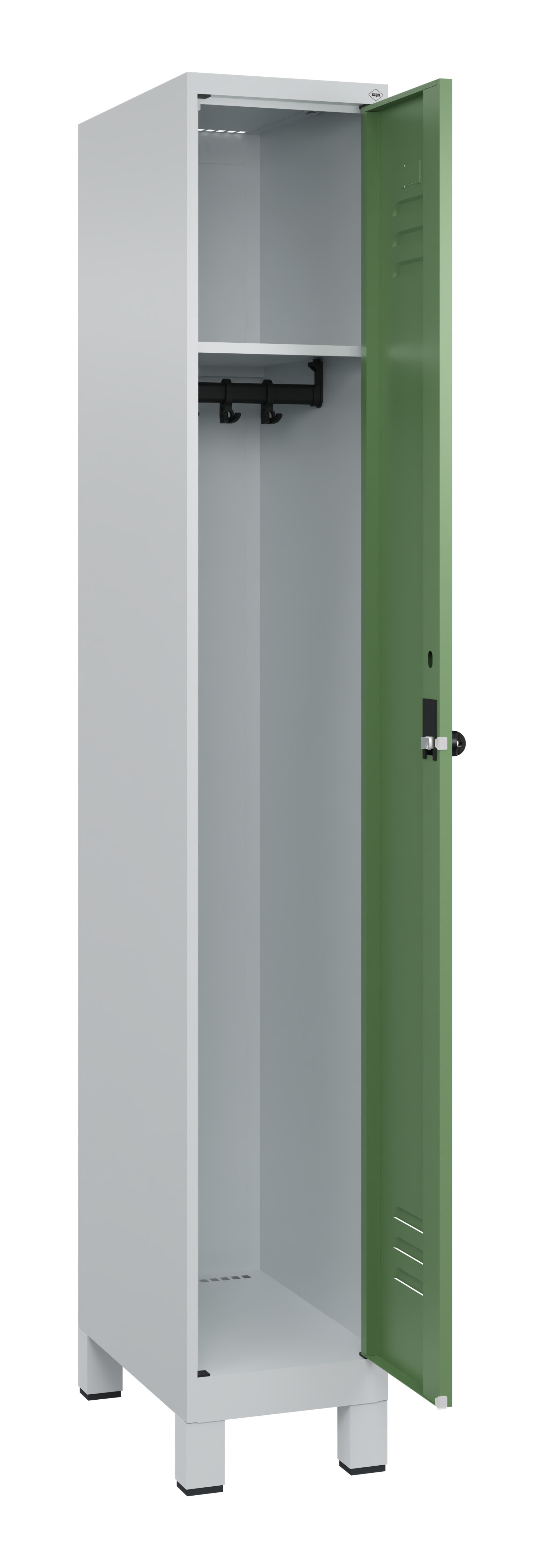 Spind Classic Plus, Füße, 1 Abteil, 1950x300x500mm Spind Classic Plus, Füße, 1 Abteil, 1950x300x500mm