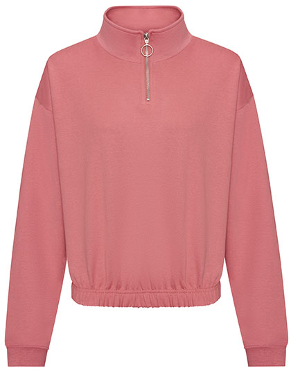 Just Hoods Women´s Cropped 1'4 Zip Sweat Just Hoods Women´s Cropped 1'4 Zip Sweat
