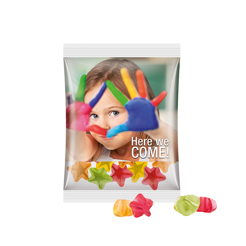 Maxitüte Folie transparent Trolli Fruchtgummi Sterne Maxitüte Folie transparent Trolli Fruchtgummi Sterne
