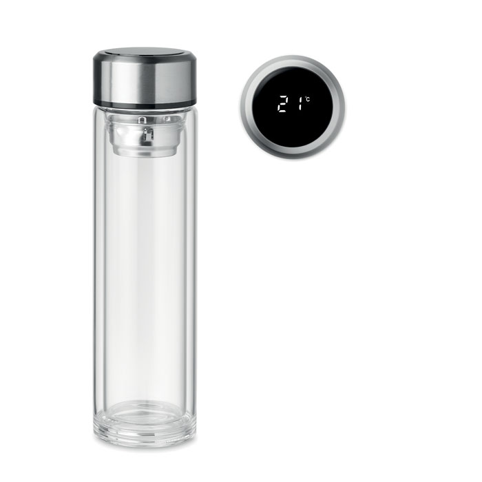 Flasche 390ml mit LED Anzeige Pole glass