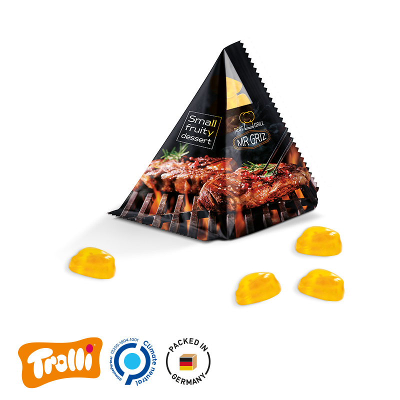 Fruchtgummi Tetraeder Folie transparent Trolli Vitamin Fruchtgummi