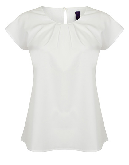 Henbury Ladies´ Pleat Front Short Sleeve Blouse Henbury Ladies´ Pleat Front Short Sleeve Blouse