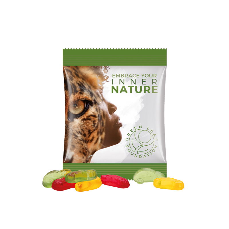 Minitüte 15 g Folie weiß Trolli Fruchtgummi Autos Minitüte 15 g Folie weiß Trolli Fruchtgummi Autos