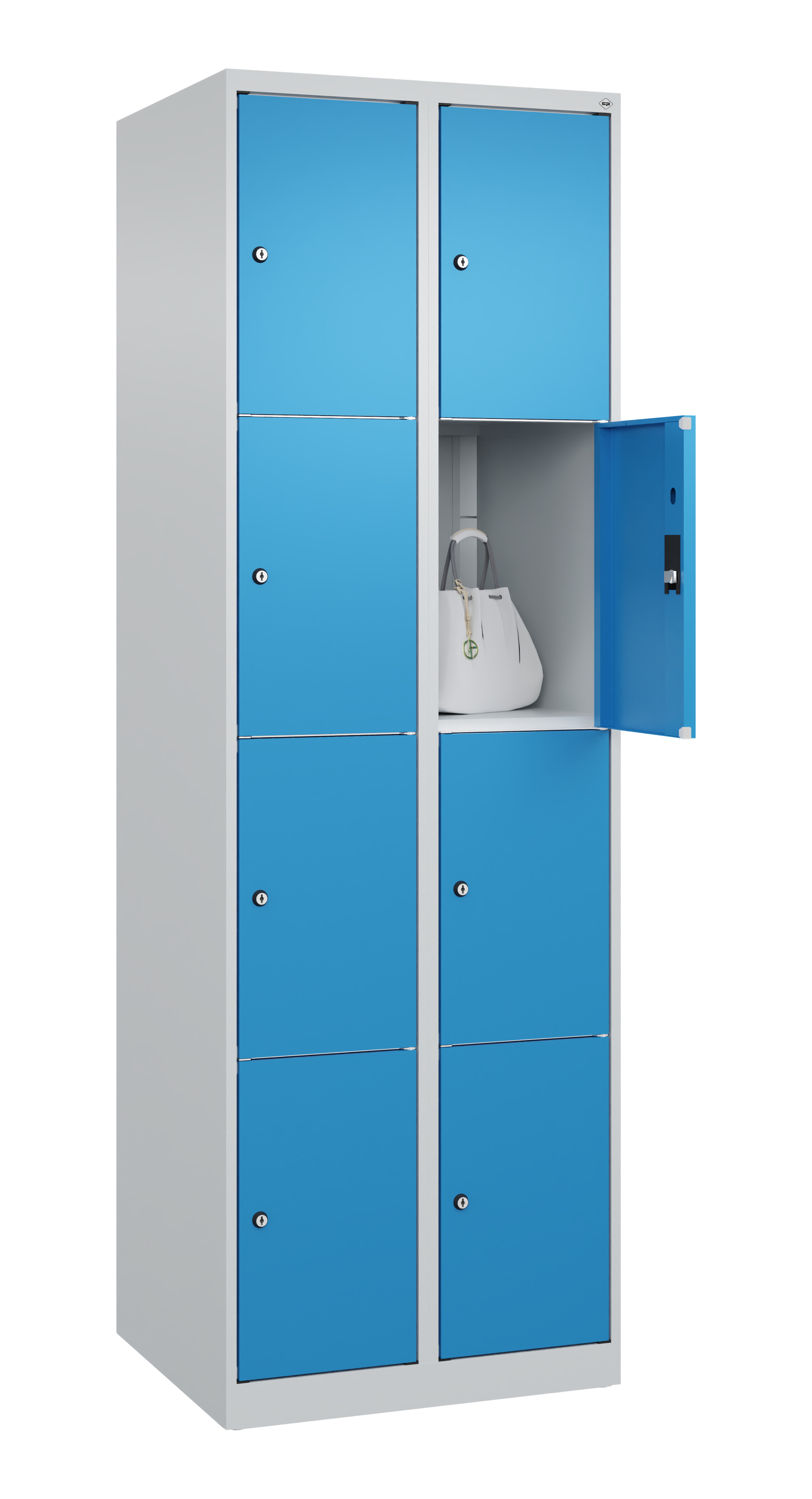 Schließfachschrank Classic Plus, 8 Fächer, 1850x600x500mm