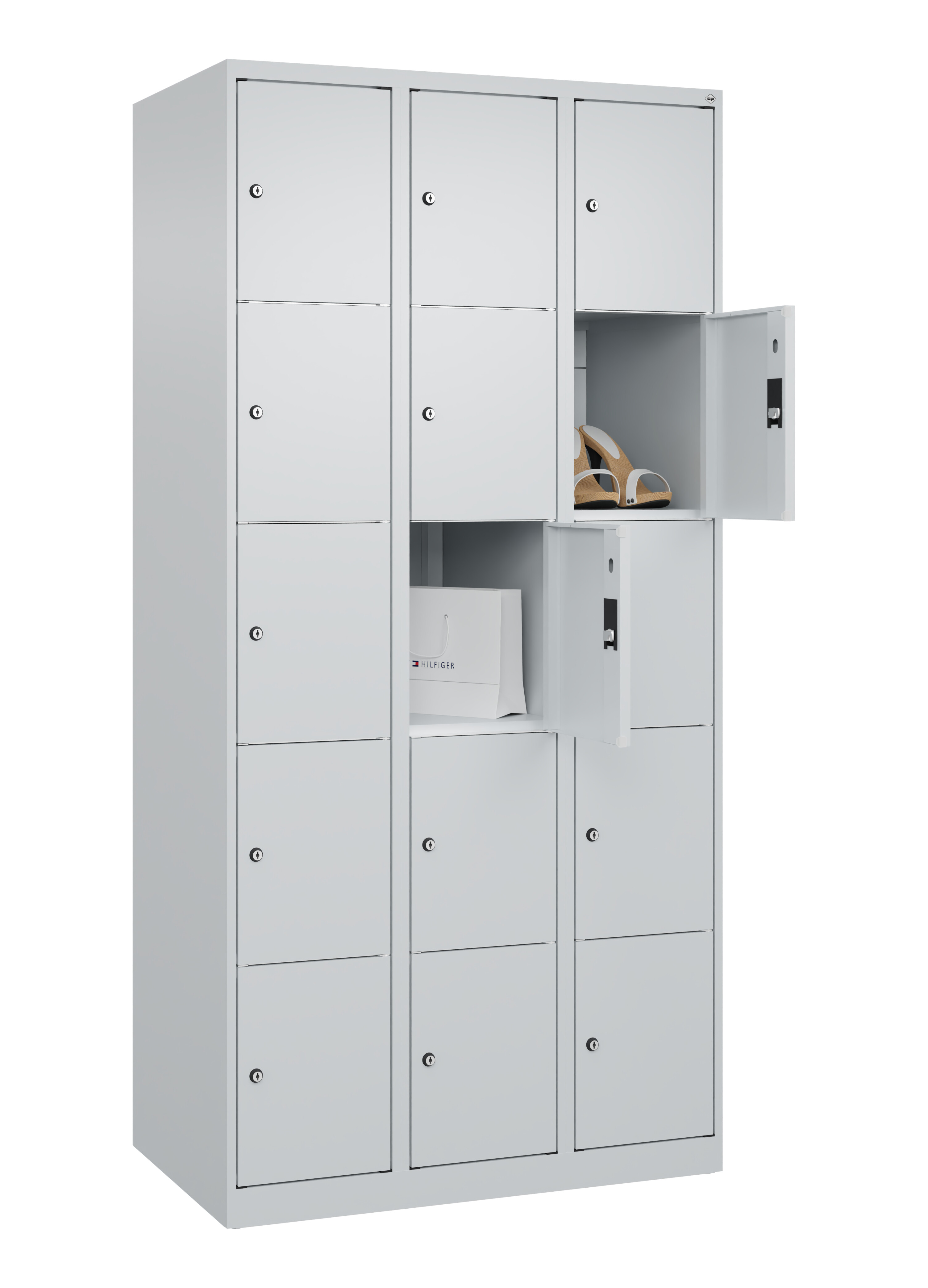 Schließfachschrank Classic Plus, 15 Fächer, 1850x900x500mm Schließfachschrank Classic Plus, 15 Fächer, 1850x900x500mm