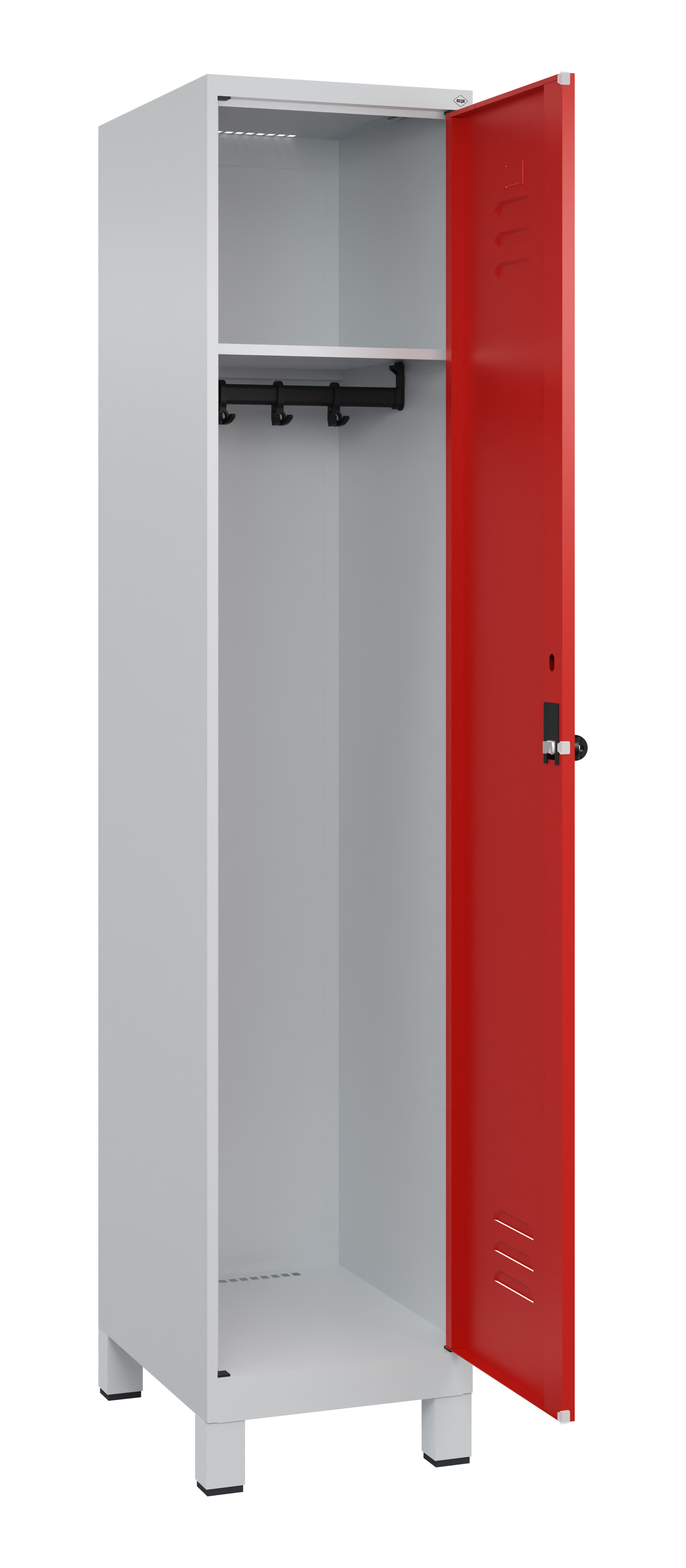 Spind Classic Plus, Füße, 1 Abteil, 1950x400x500mm