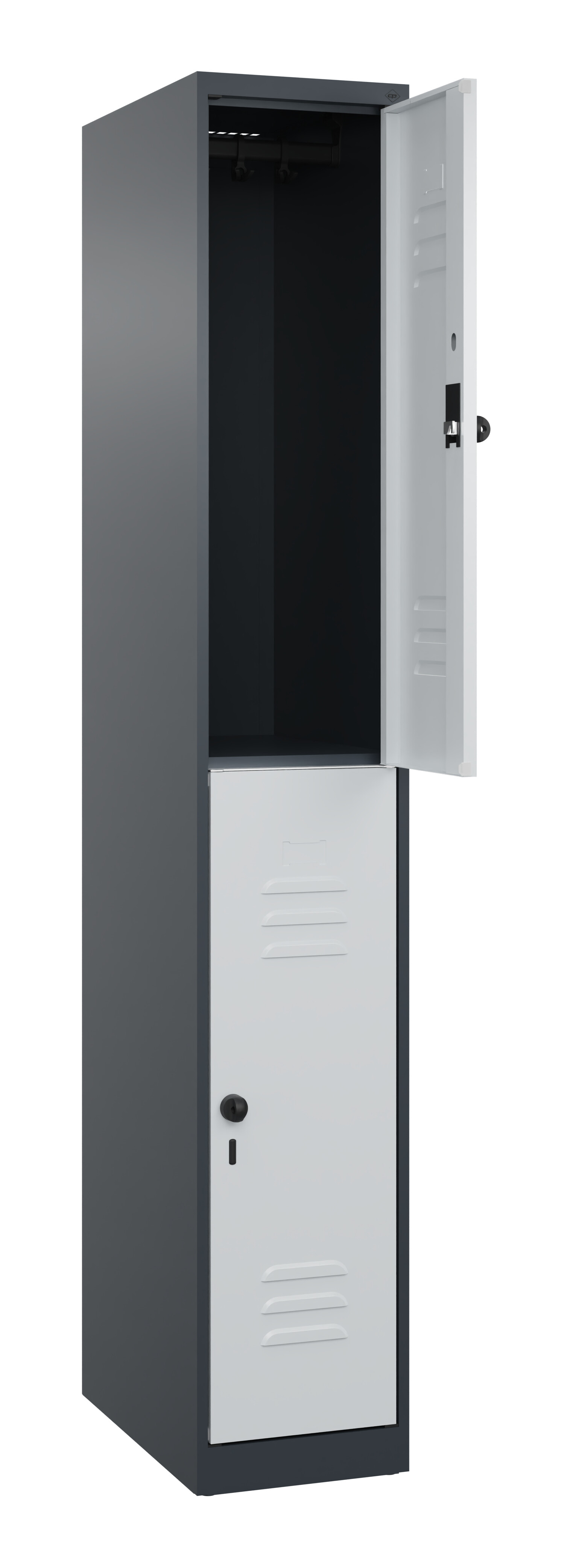 Doppelstock-Spind Classic Plus, 2 Fächer, 1850x300x500mm Doppelstock-Spind Classic Plus, 2 Fächer, 1850x300x500mm