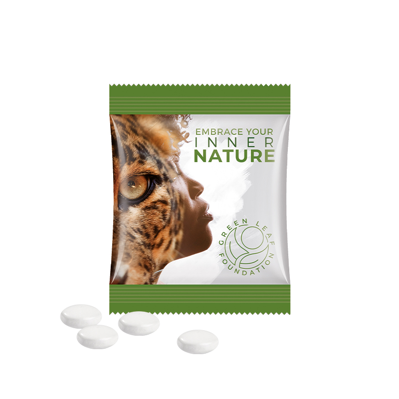 Minitüte 8 g Folie weiß Mentos Kaudragee Mint Minitüte 8 g Folie weiß Mentos Kaudragee Mint