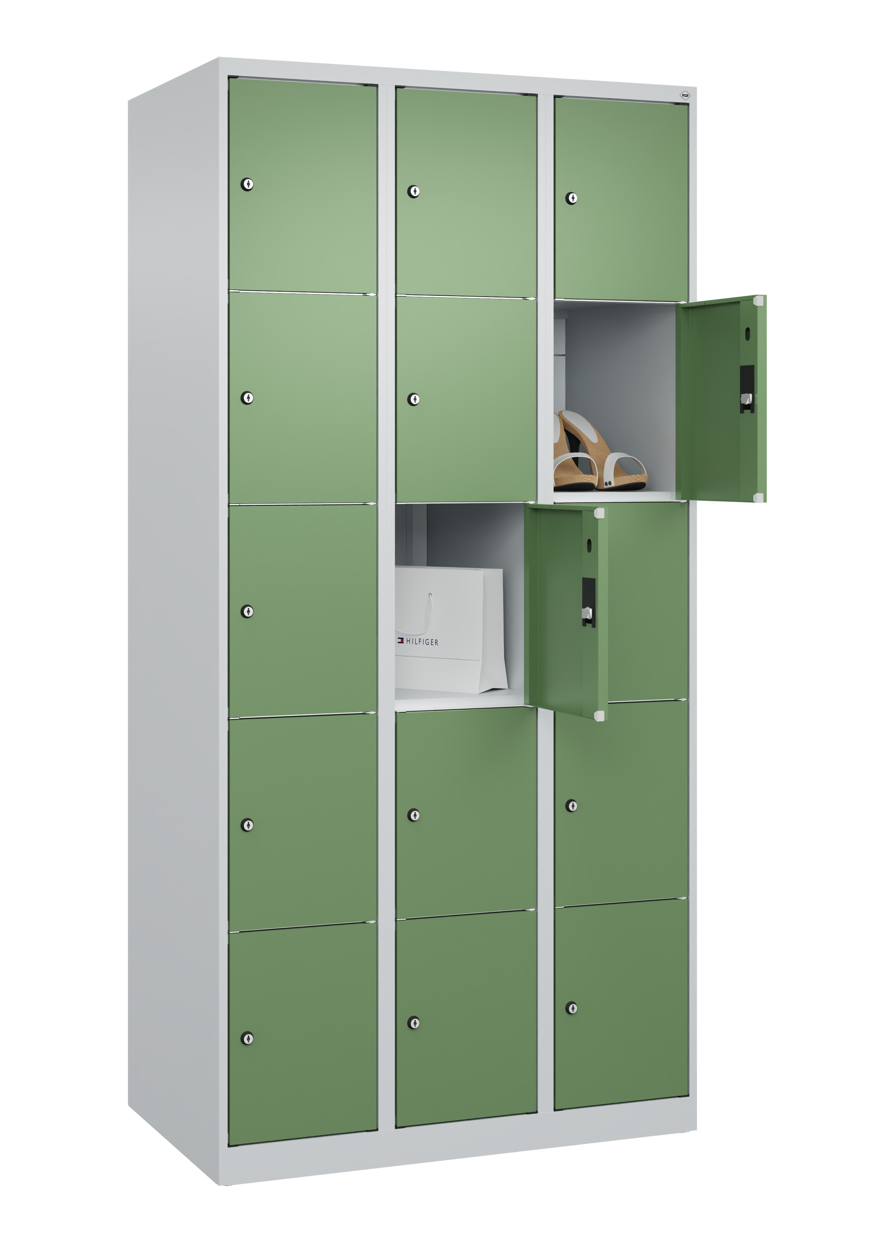 Schließfachschrank Classic Plus, 15 Fächer, 1850x900x500mm