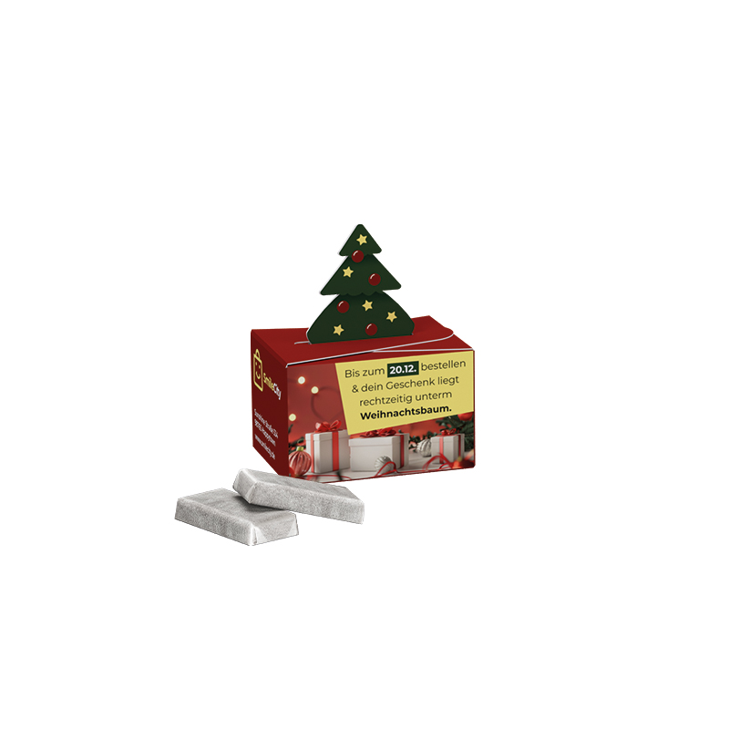 Geschenkbox Mini Tanne Alpenmilch Schokotäfelchen